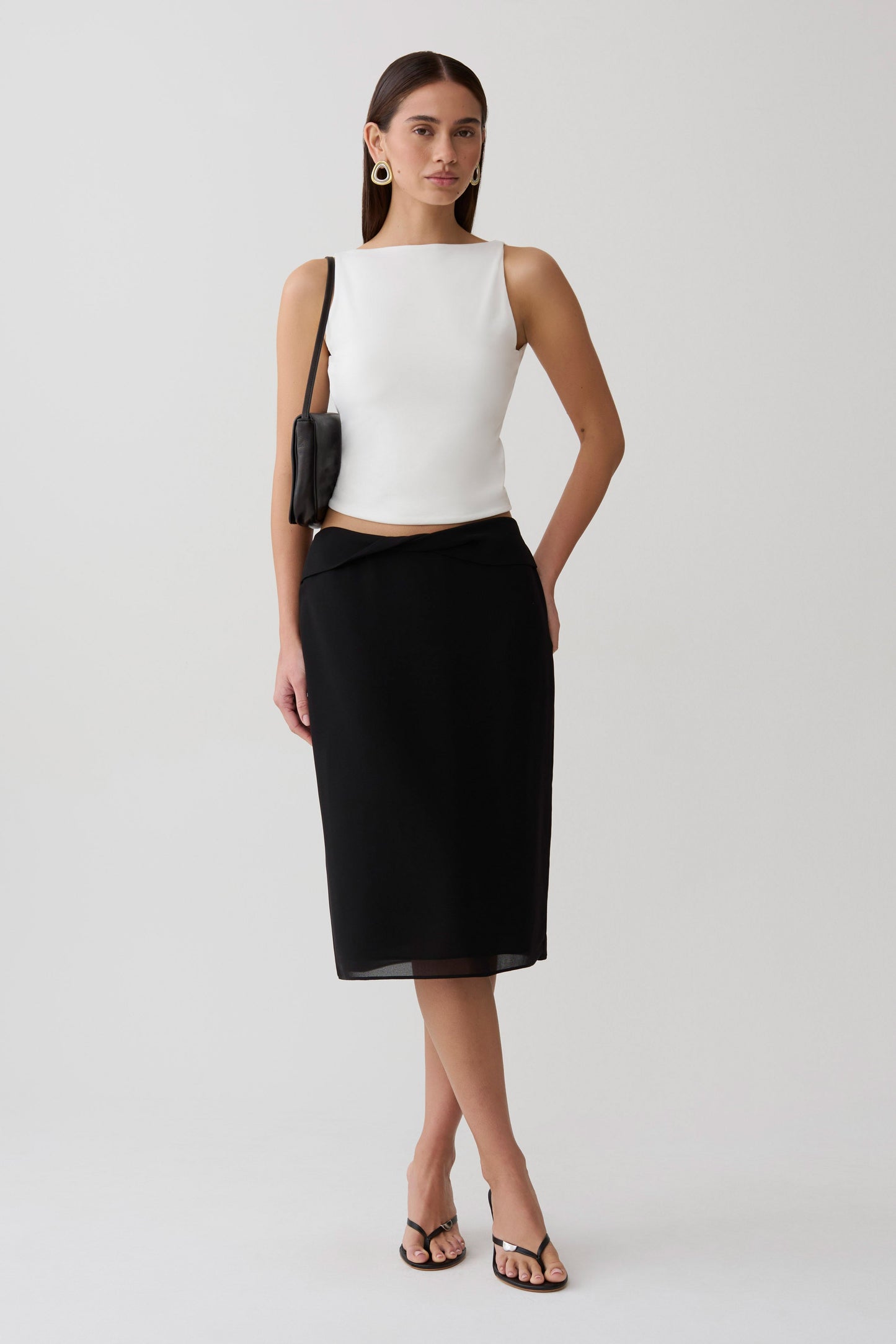 Yura Backless Twist Top - White