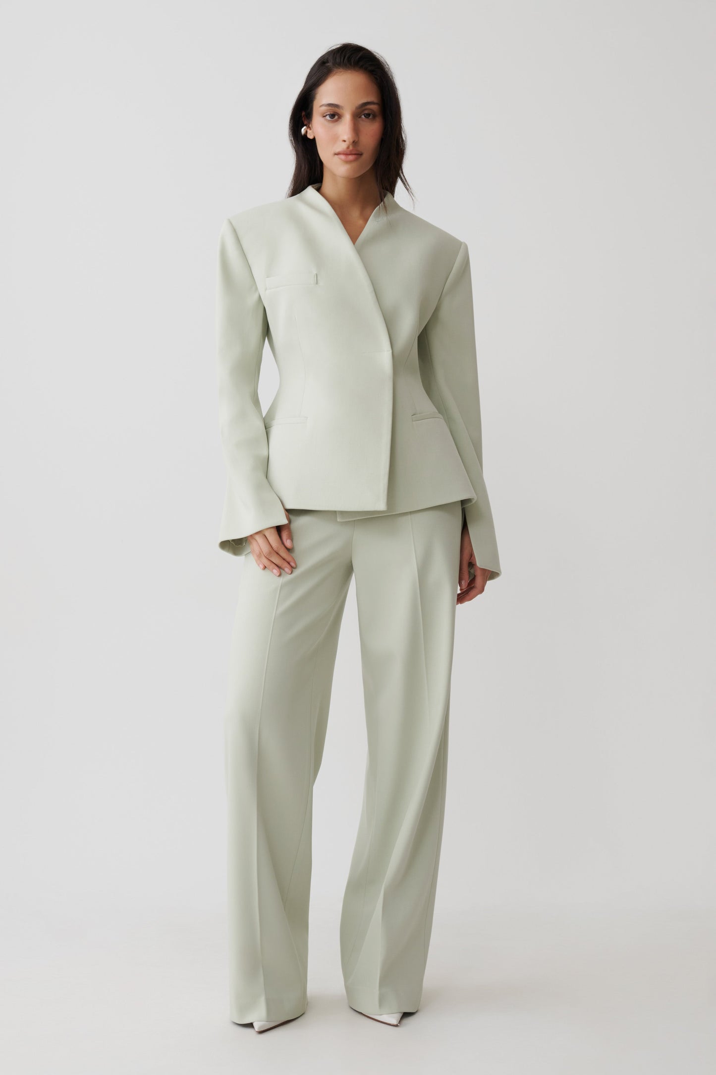 Katherine Suiting Structured Blazer - Sage