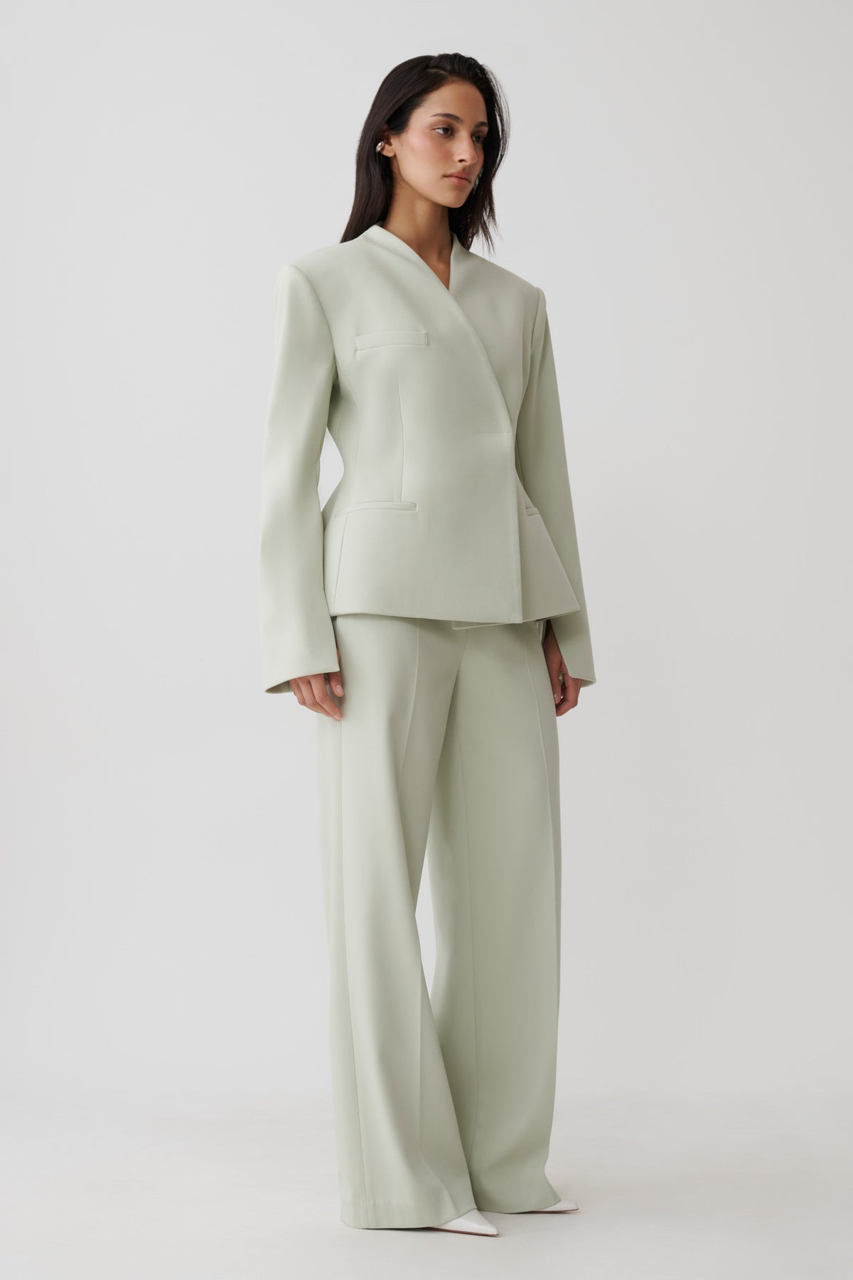 Katherine Suiting Structured Blazer - Sage