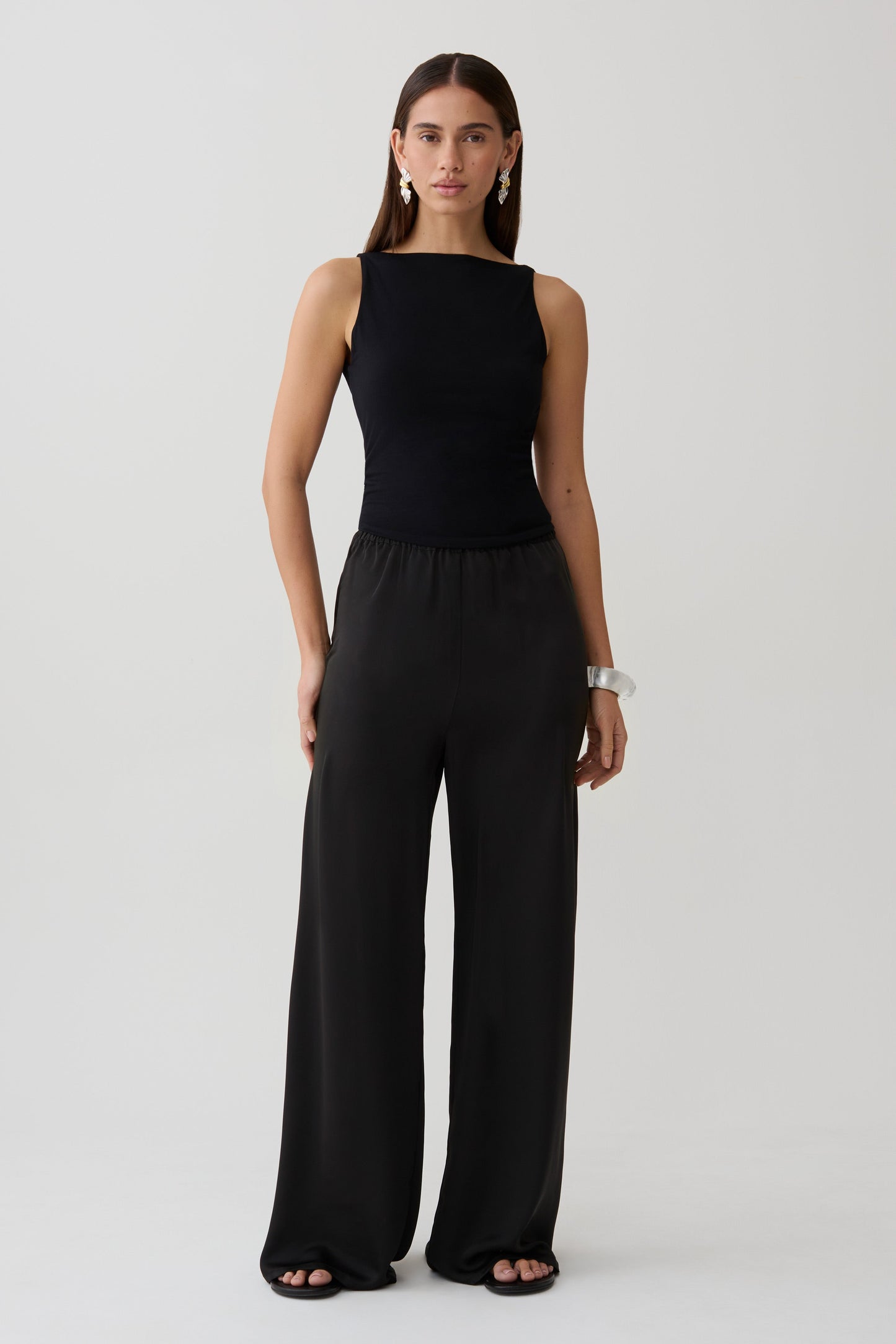 Yura Backless Twist Top - Black