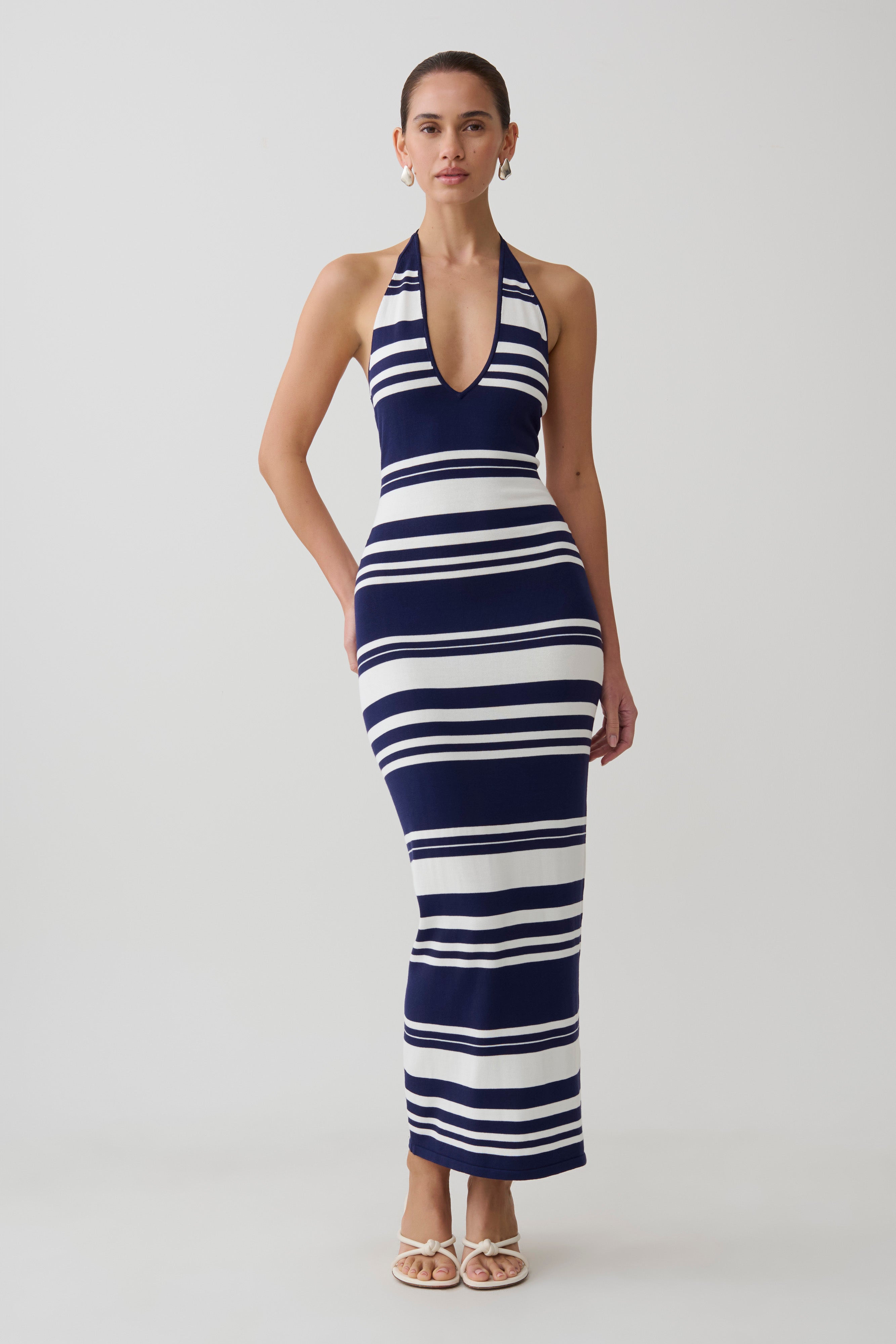 Brienne Stripe Maxi Dress - Navy/Ivory