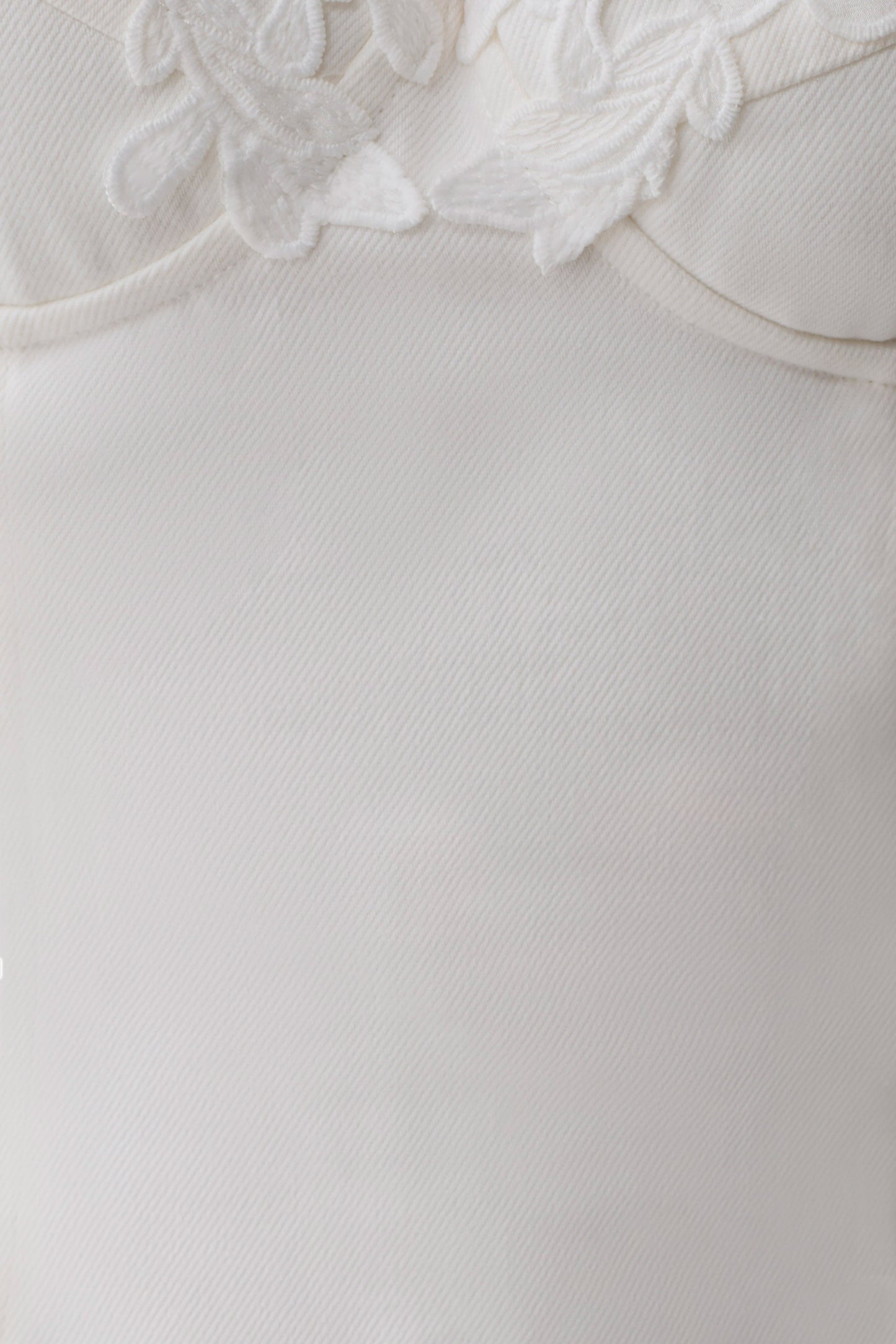 Emary Applique Denim Bustier - White
