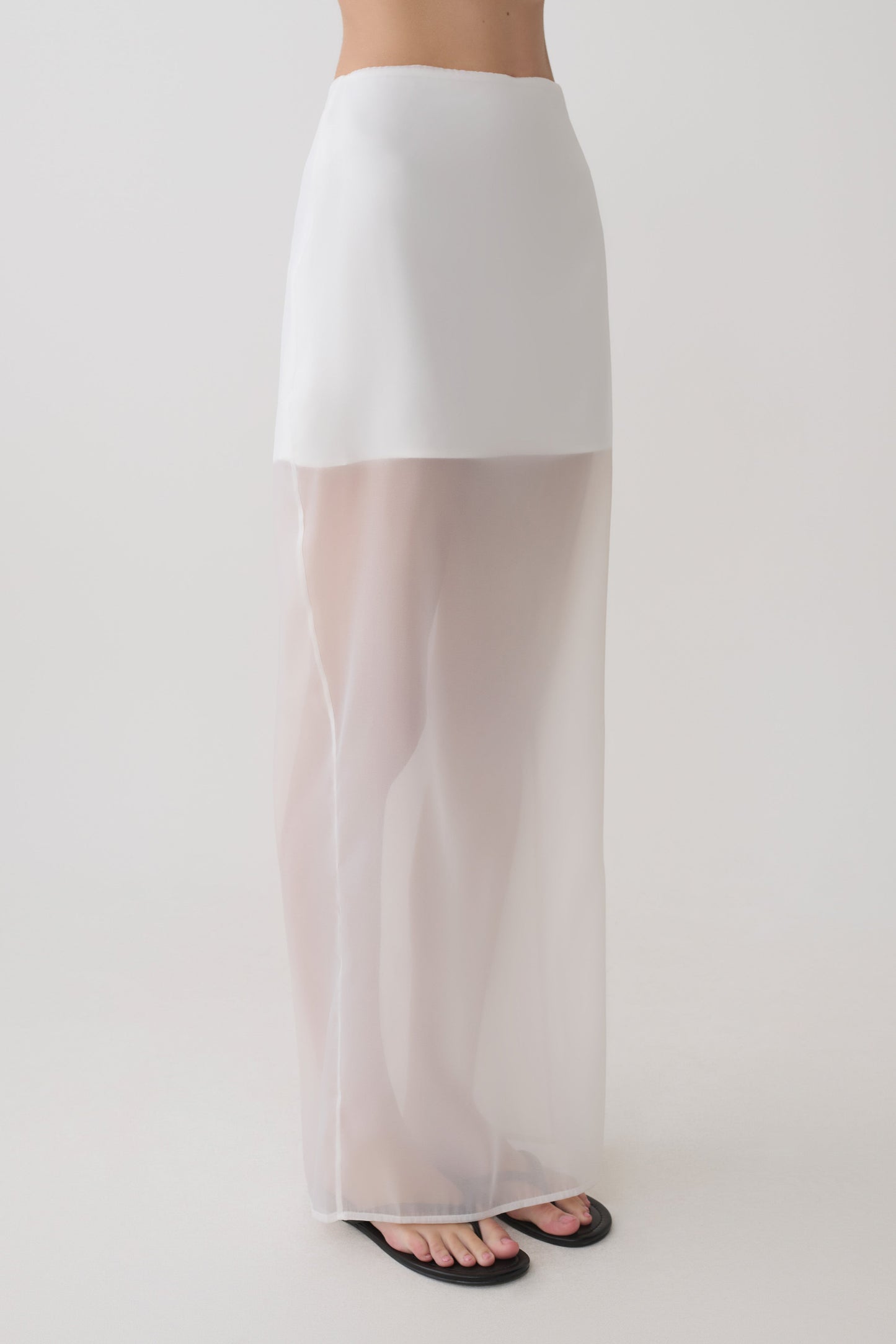 Ximena Organza Maxi Skirt - White