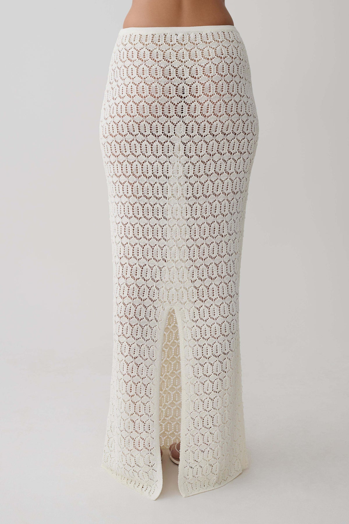 Courtney Crochet Knit Maxi Skirt - Ivory