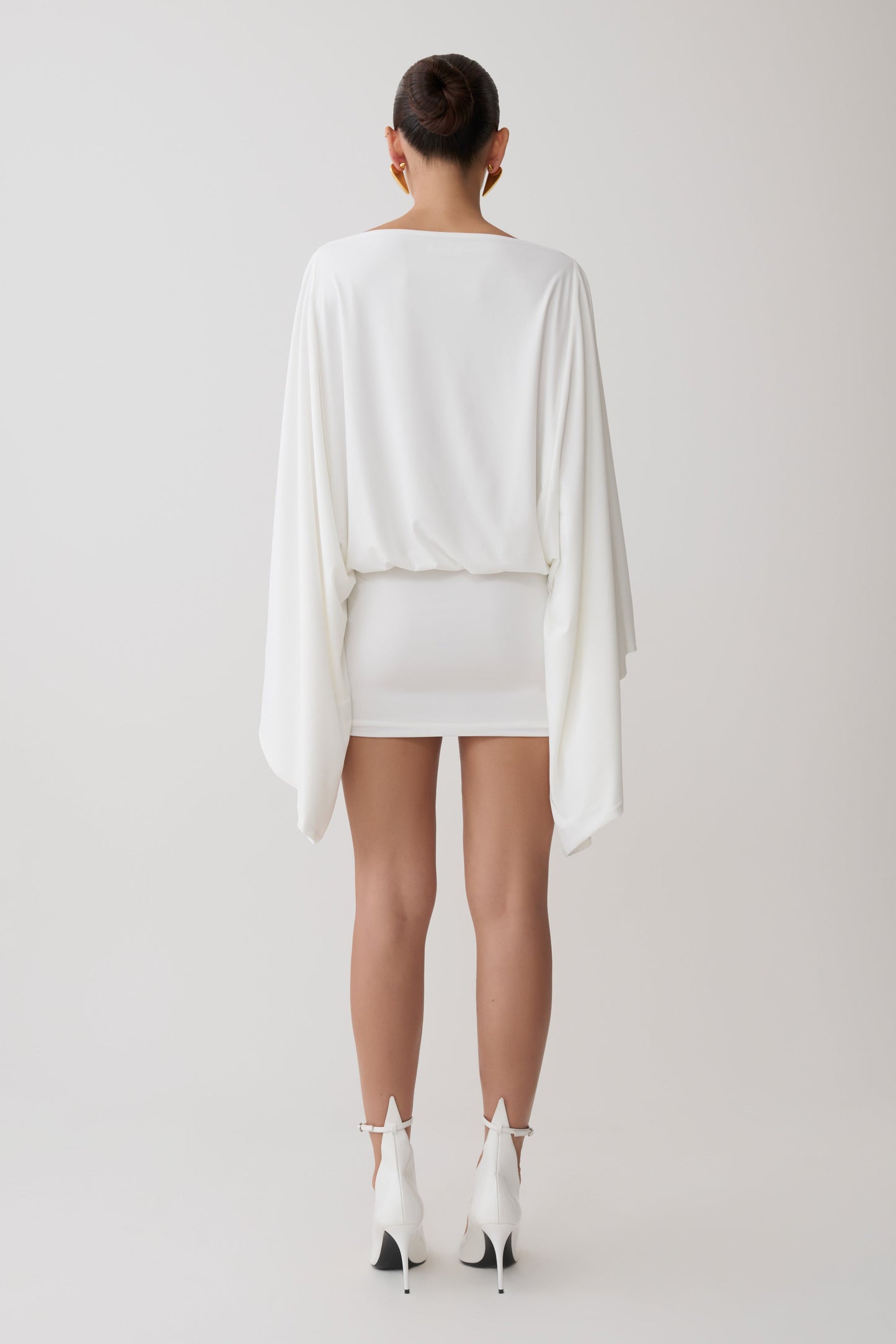 Jessy Draped Open Back Mini Dress - Ivory