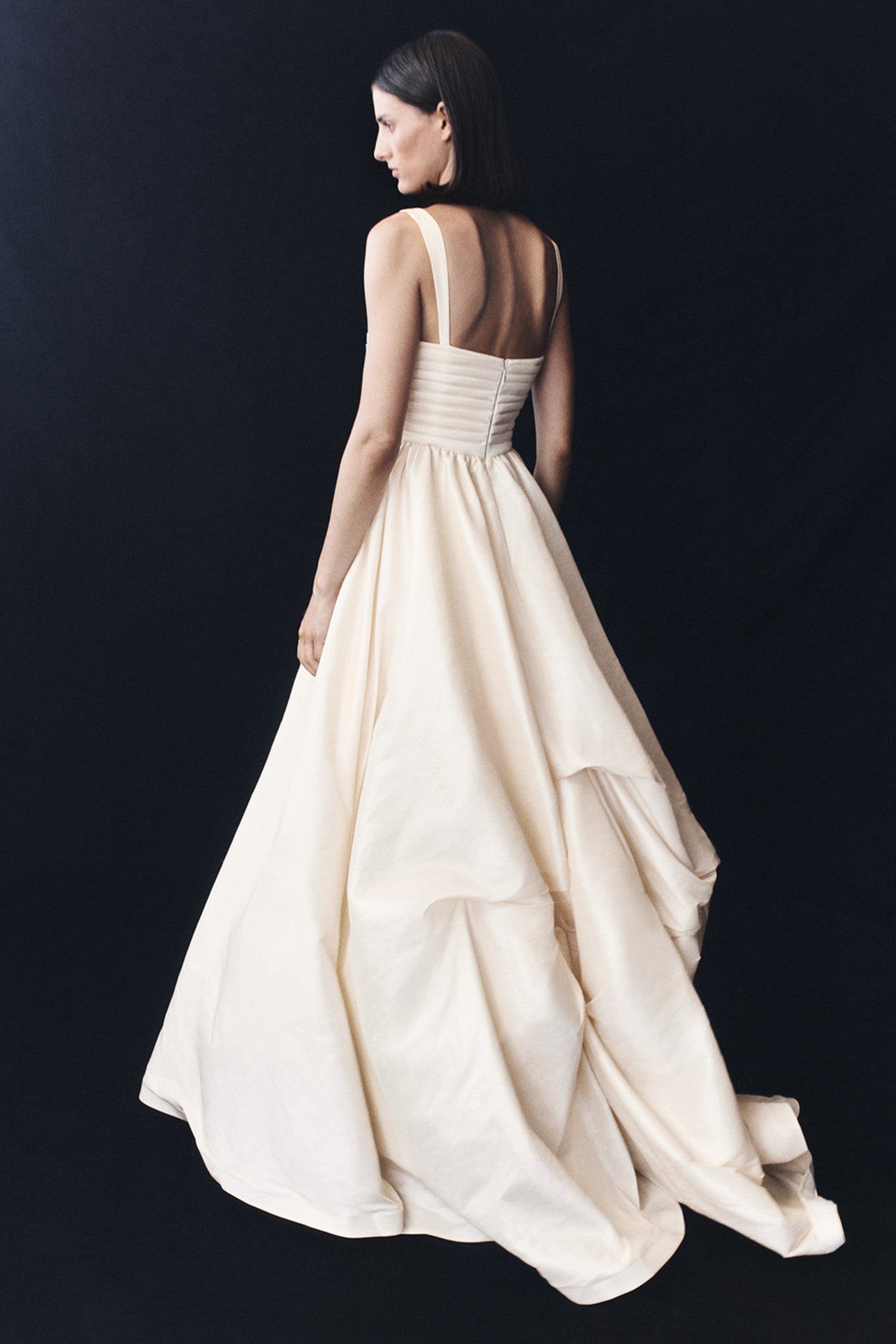 Carla Ruched Gown - Cream Ivory