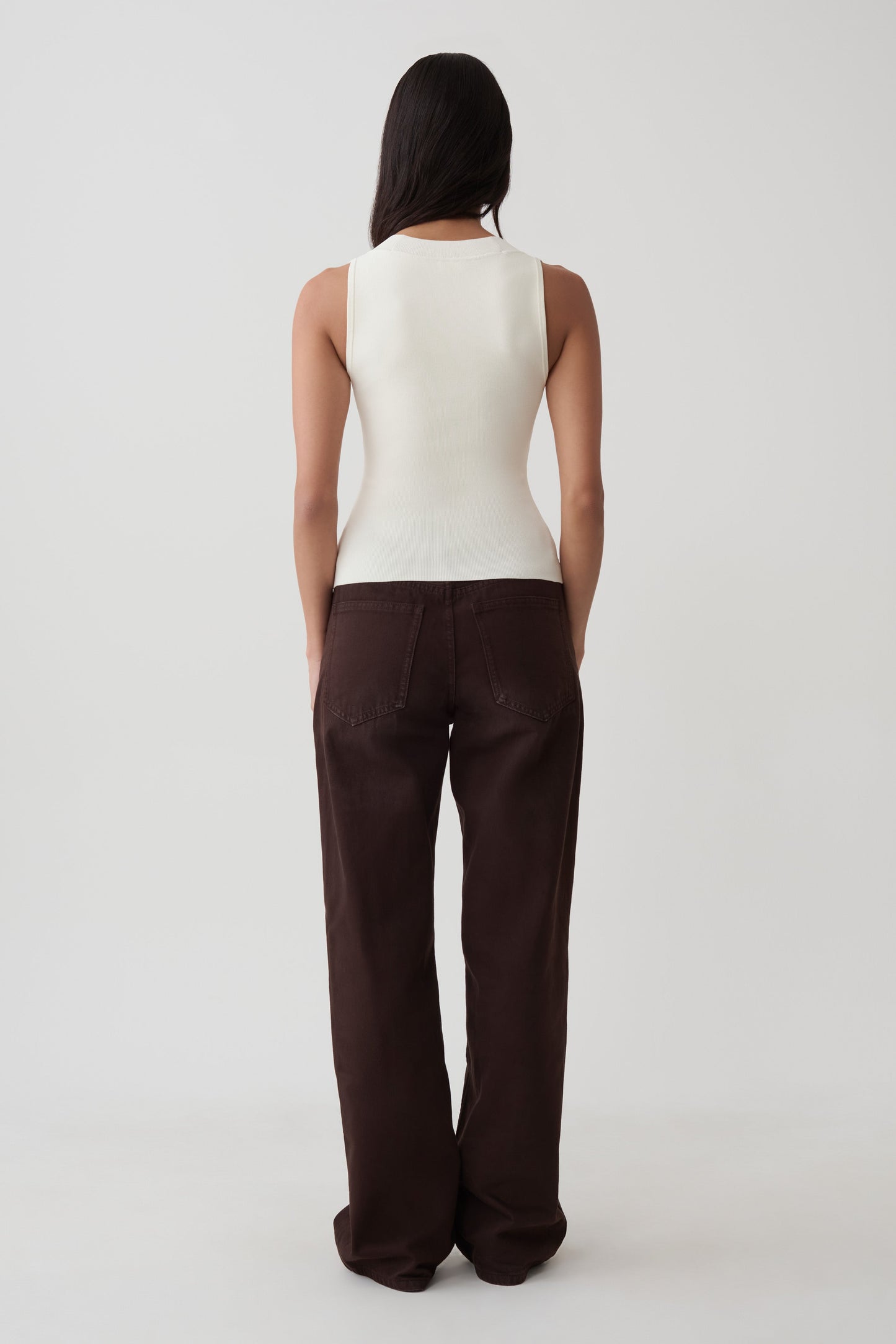 Claudina V-Neck Knit Tank - Ivory