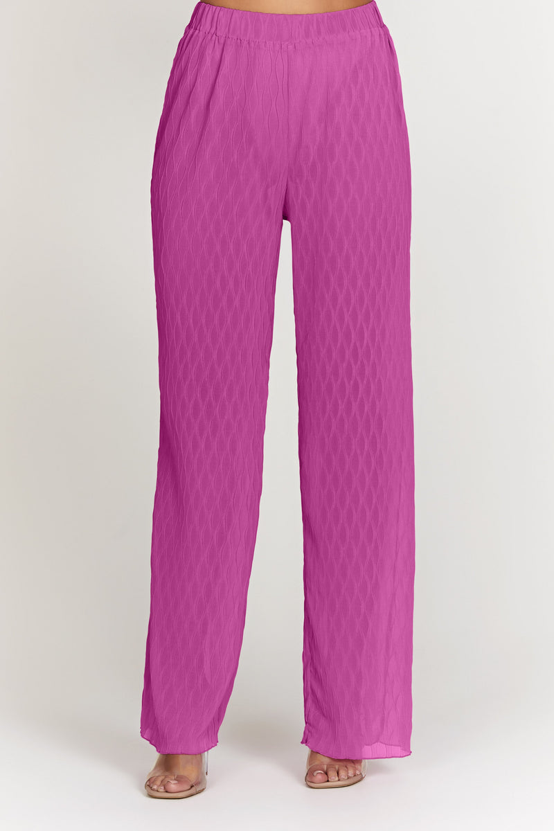 Daisie Chiffon Pants - Candy Pink - MESHKI U.S
