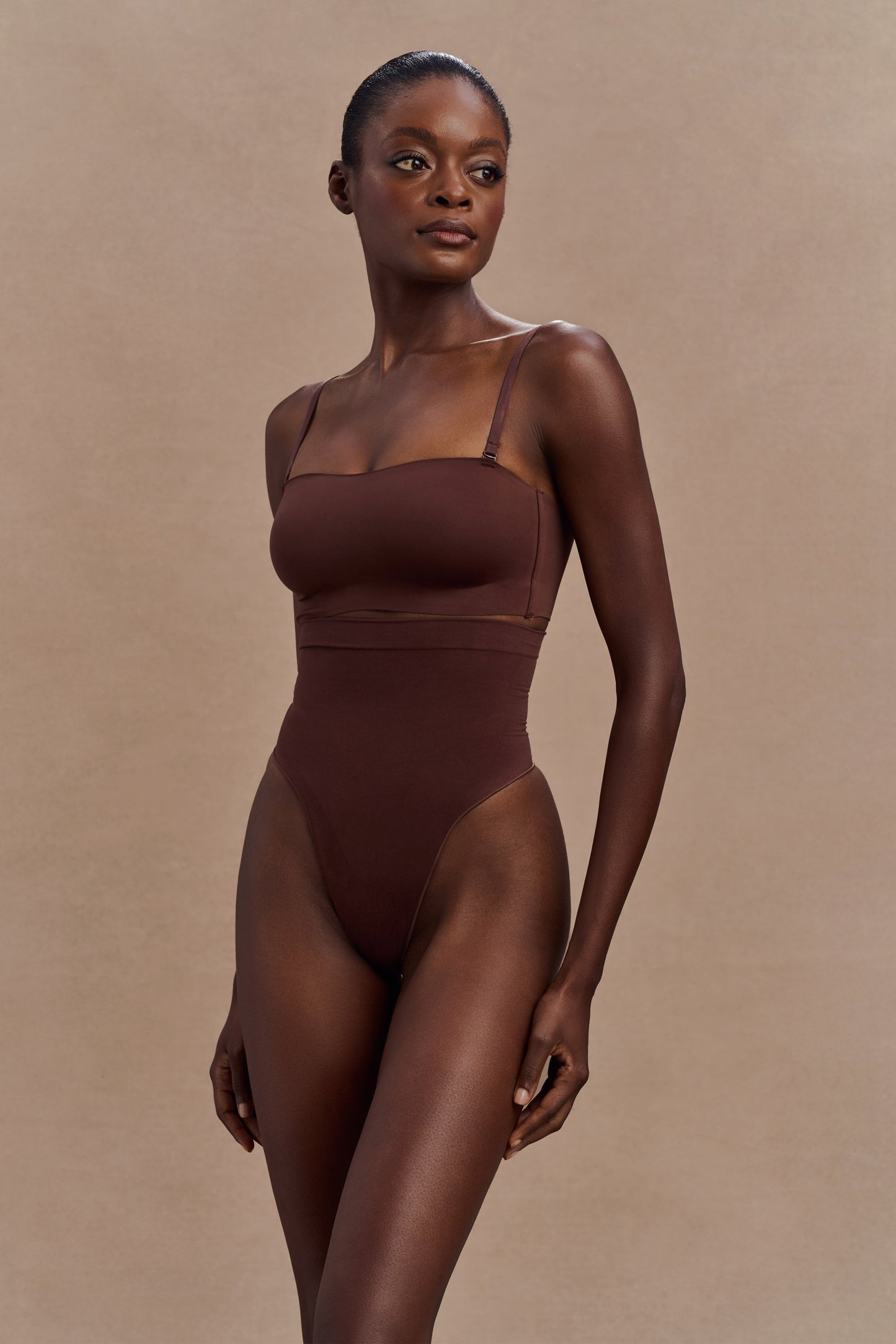 Saria High Waist Shapewear Briefs - Espresso