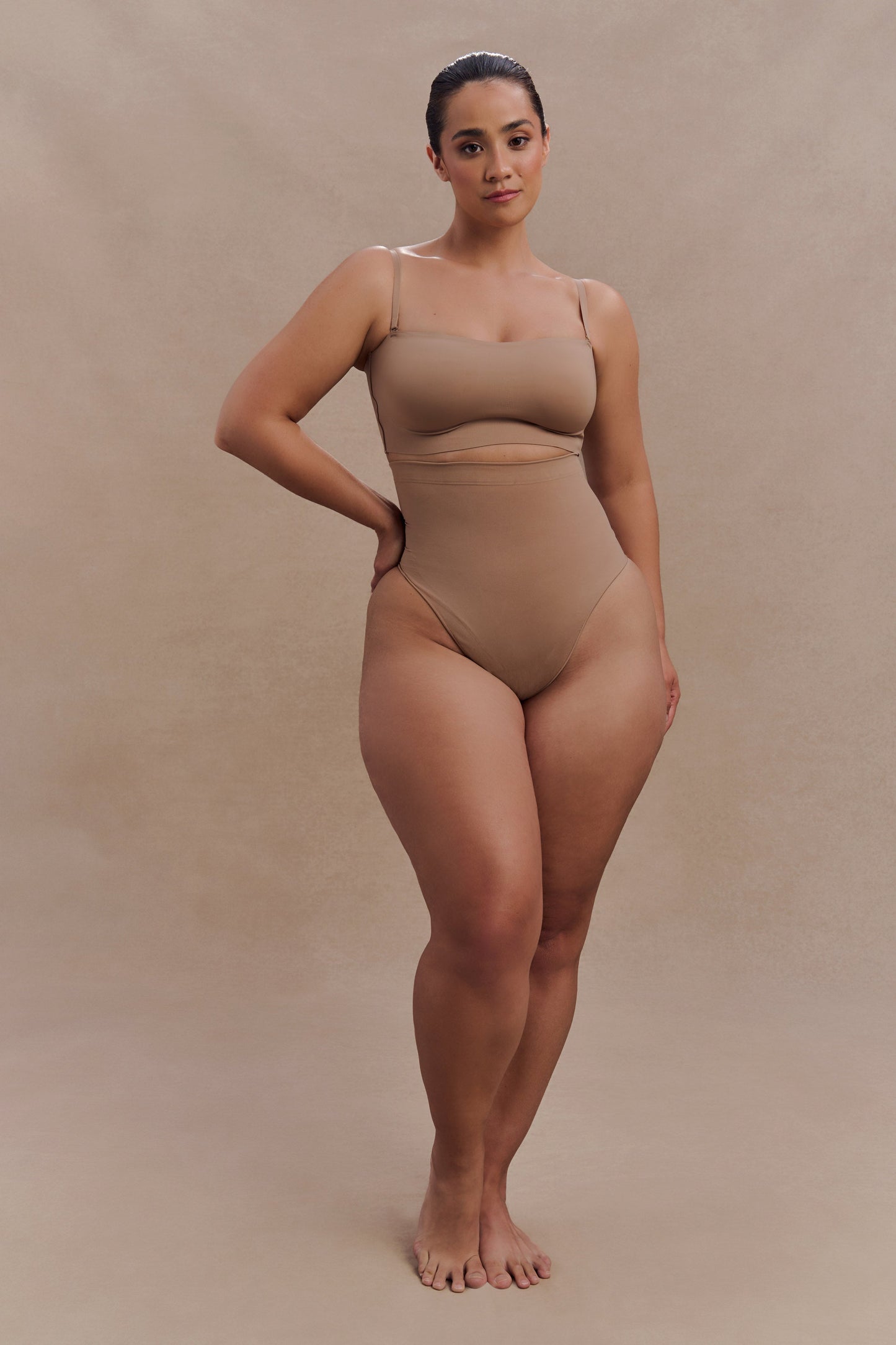 Saria High Waist Shapewear Briefs - Latte