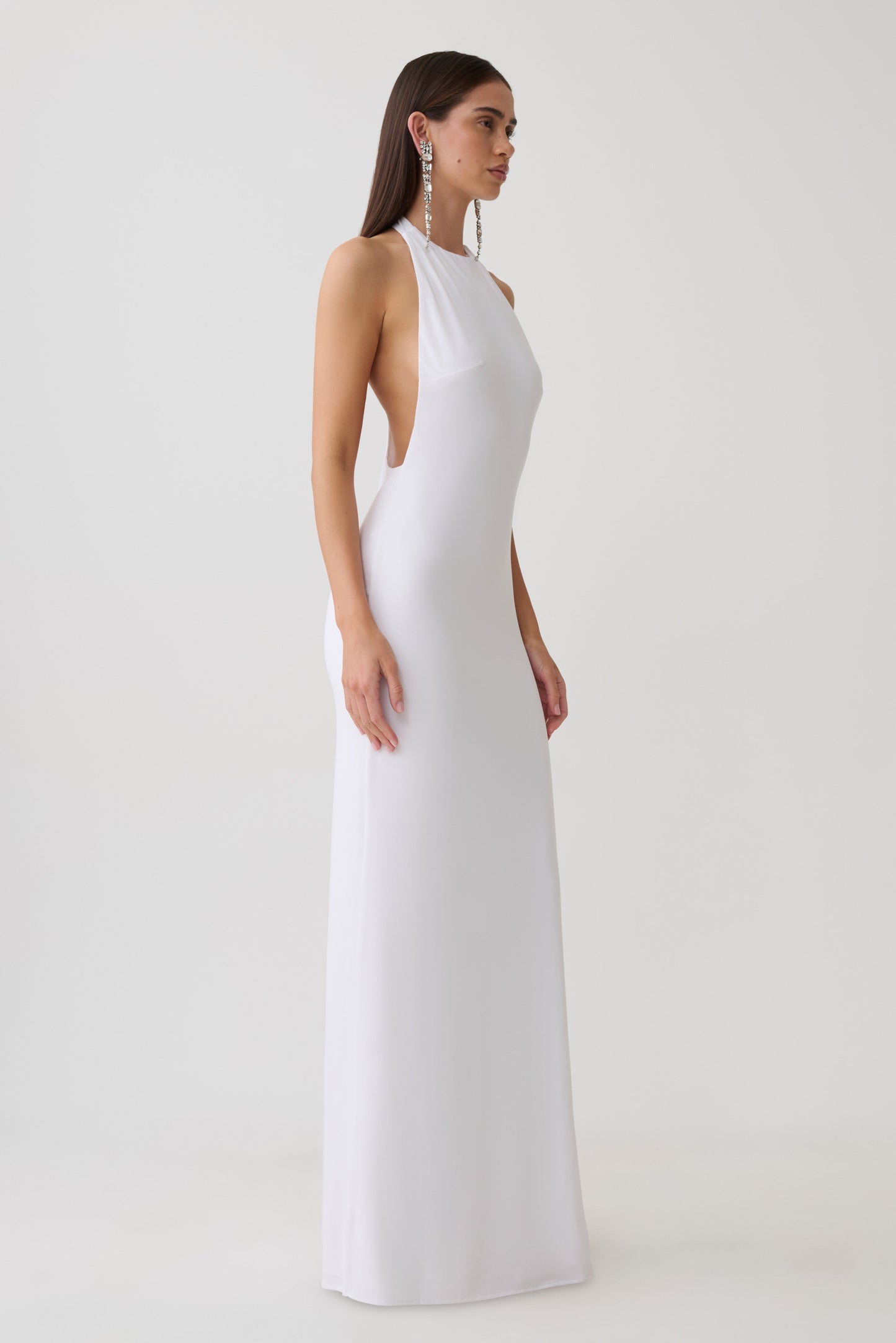 Halley Back T-Strap Maxi Dress - White