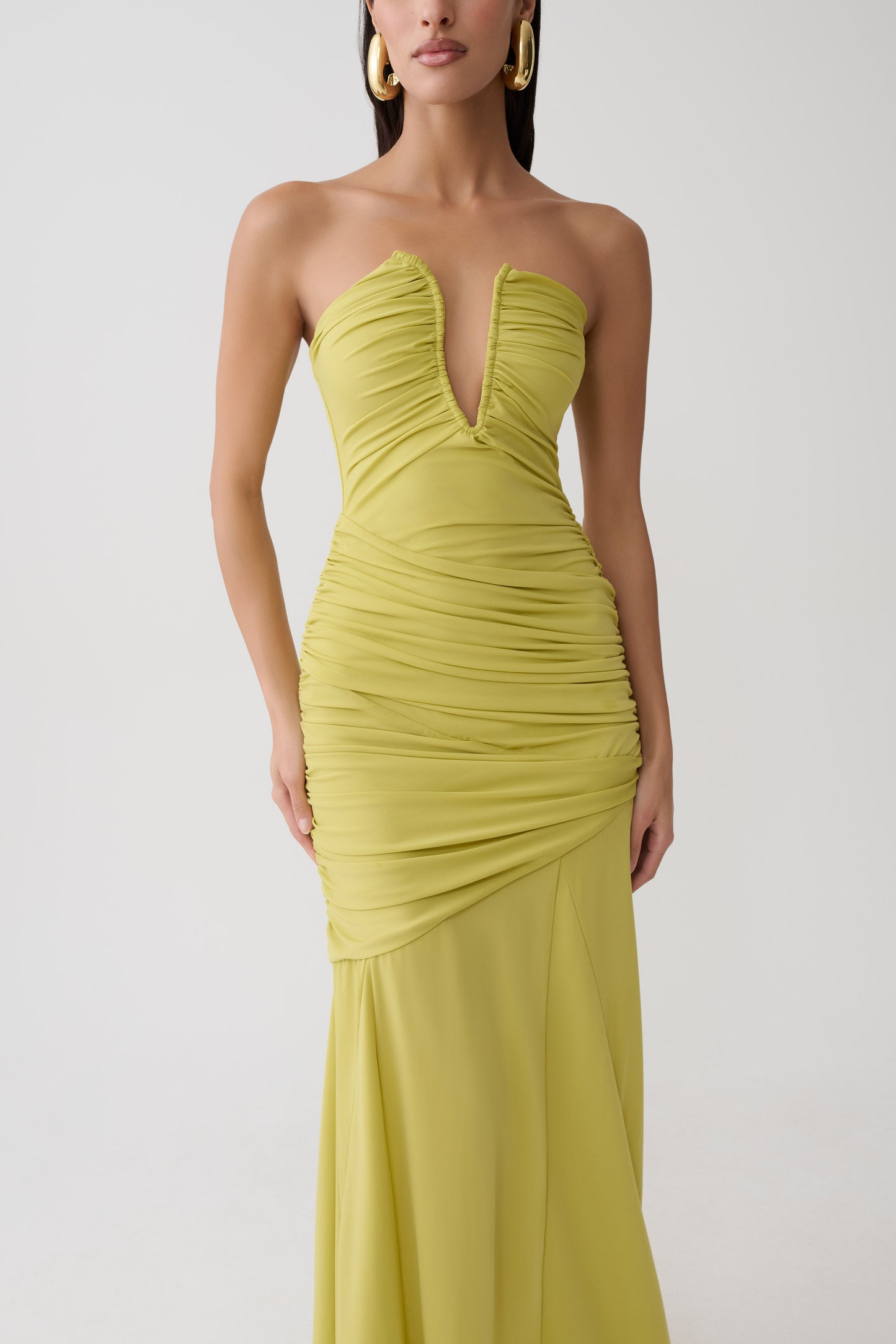 Kaiydo Gathered Centre Wire Maxi Dress - Orchard Moss