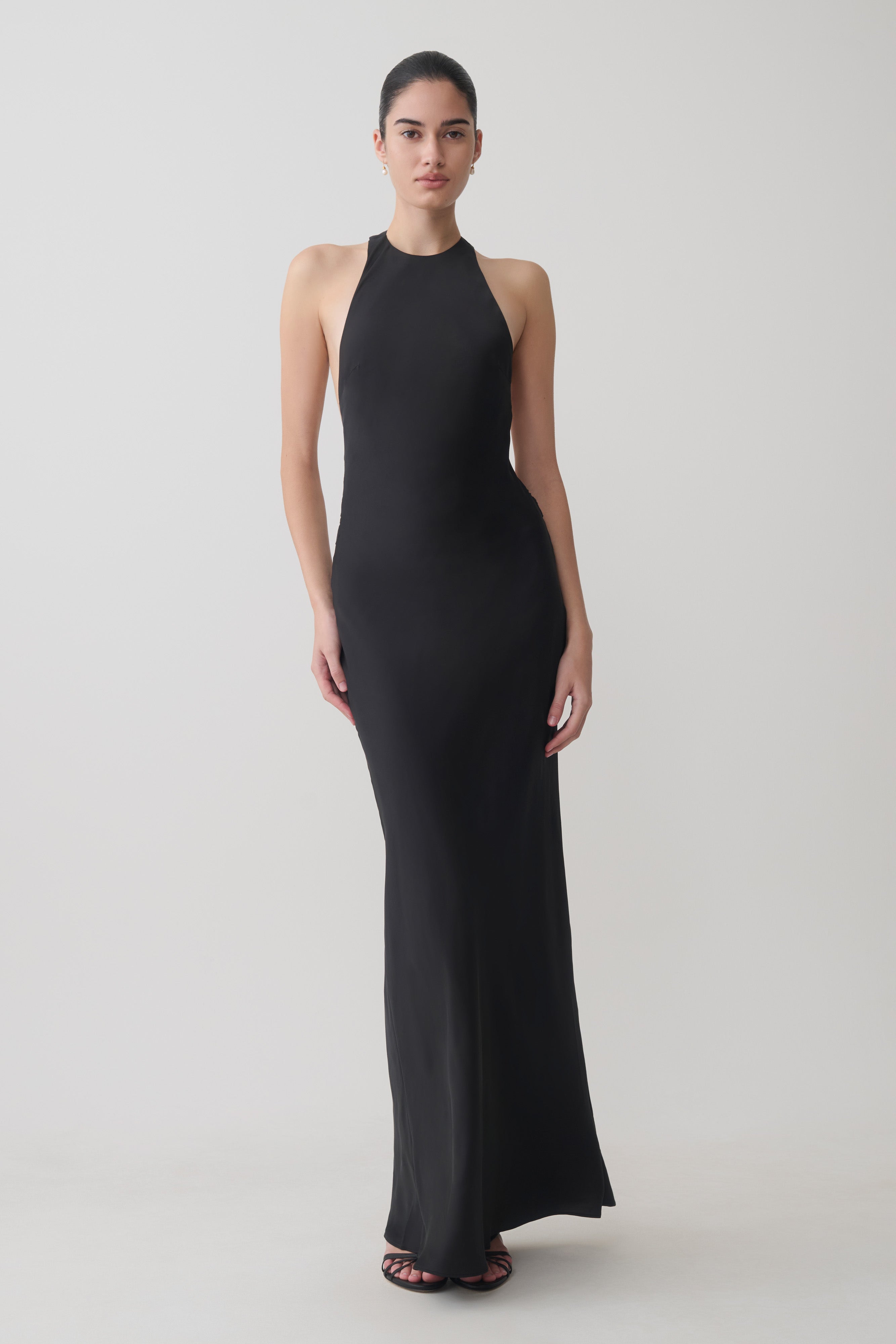 black halo henna halter crepe satin maxi dress Amazon.com: Henna Gown : Clothing, Shoes & Jewelry