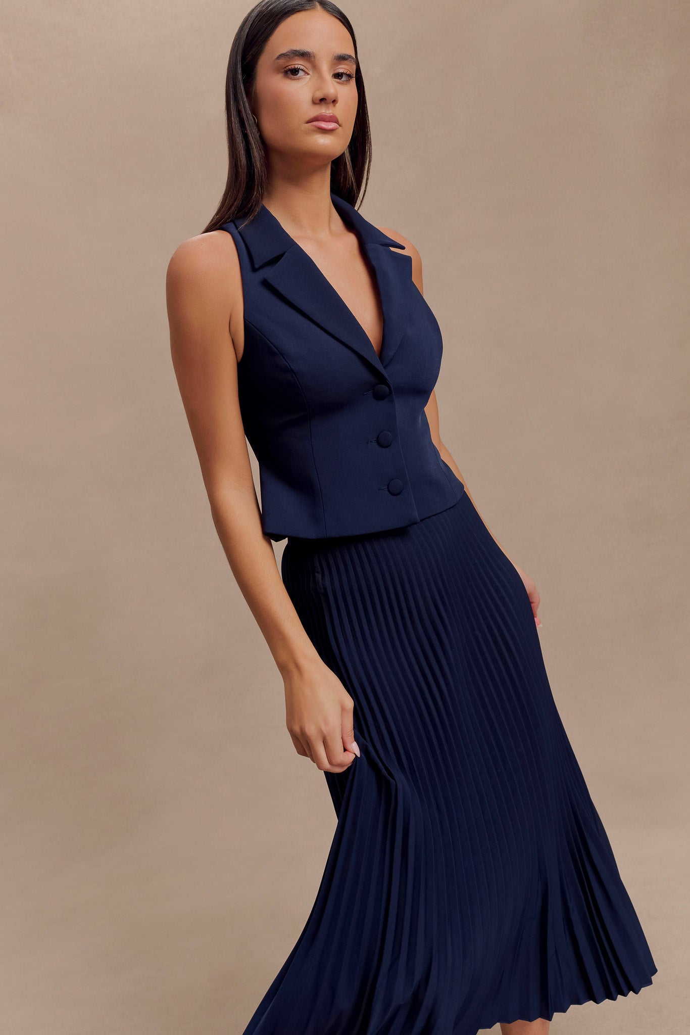 Mura Suiting Vest Navy MESHKI US