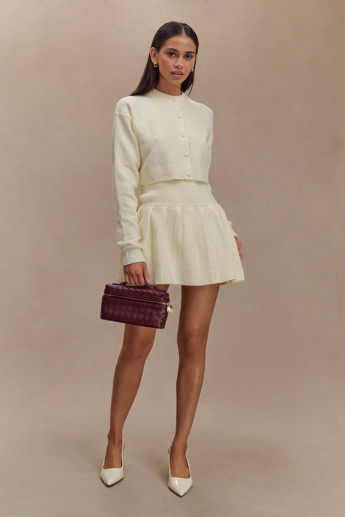 Shelby Knit Cardigan - Ivory Marle
