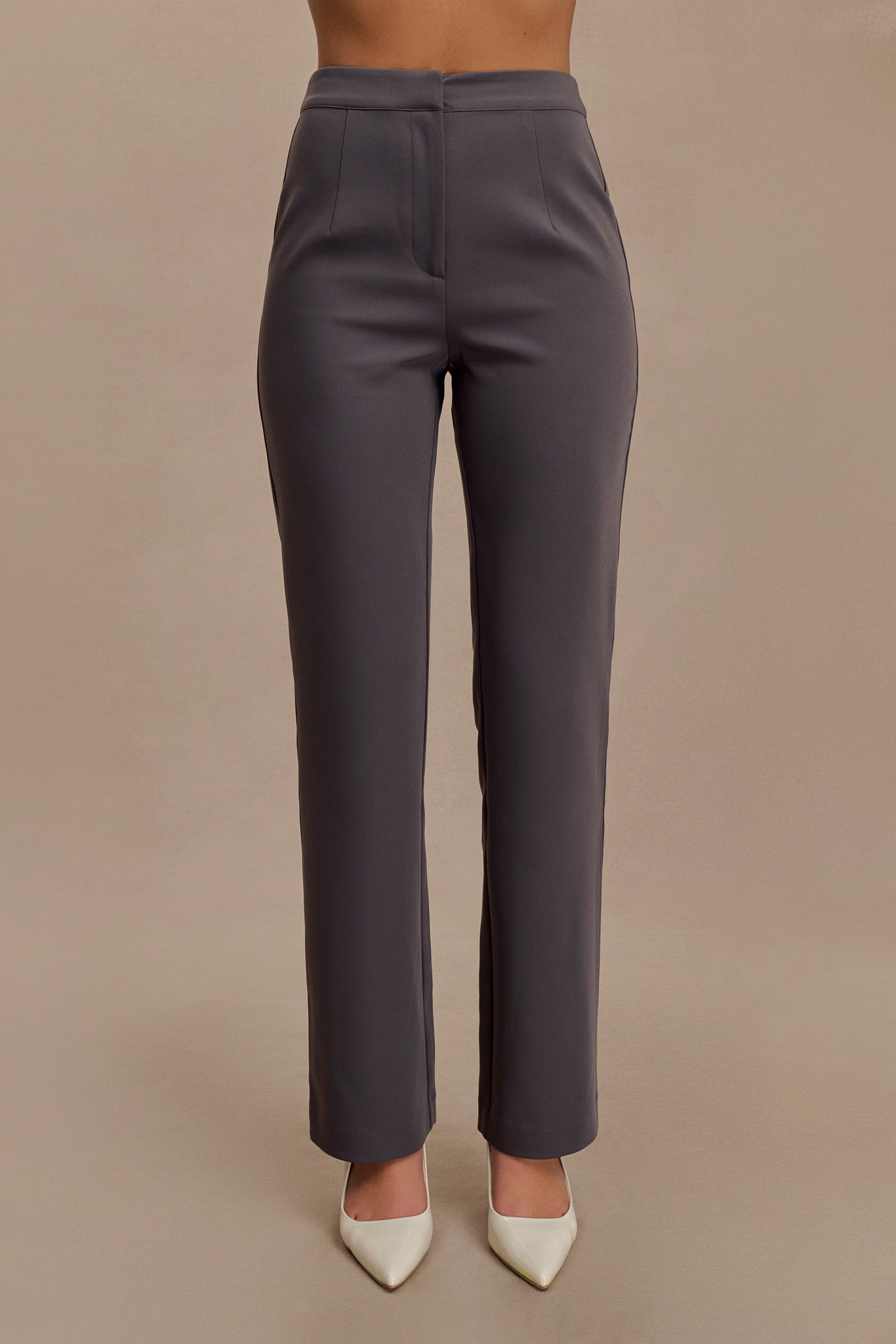 Allanah Straight Leg Pants - Charcoal | MESHKI US