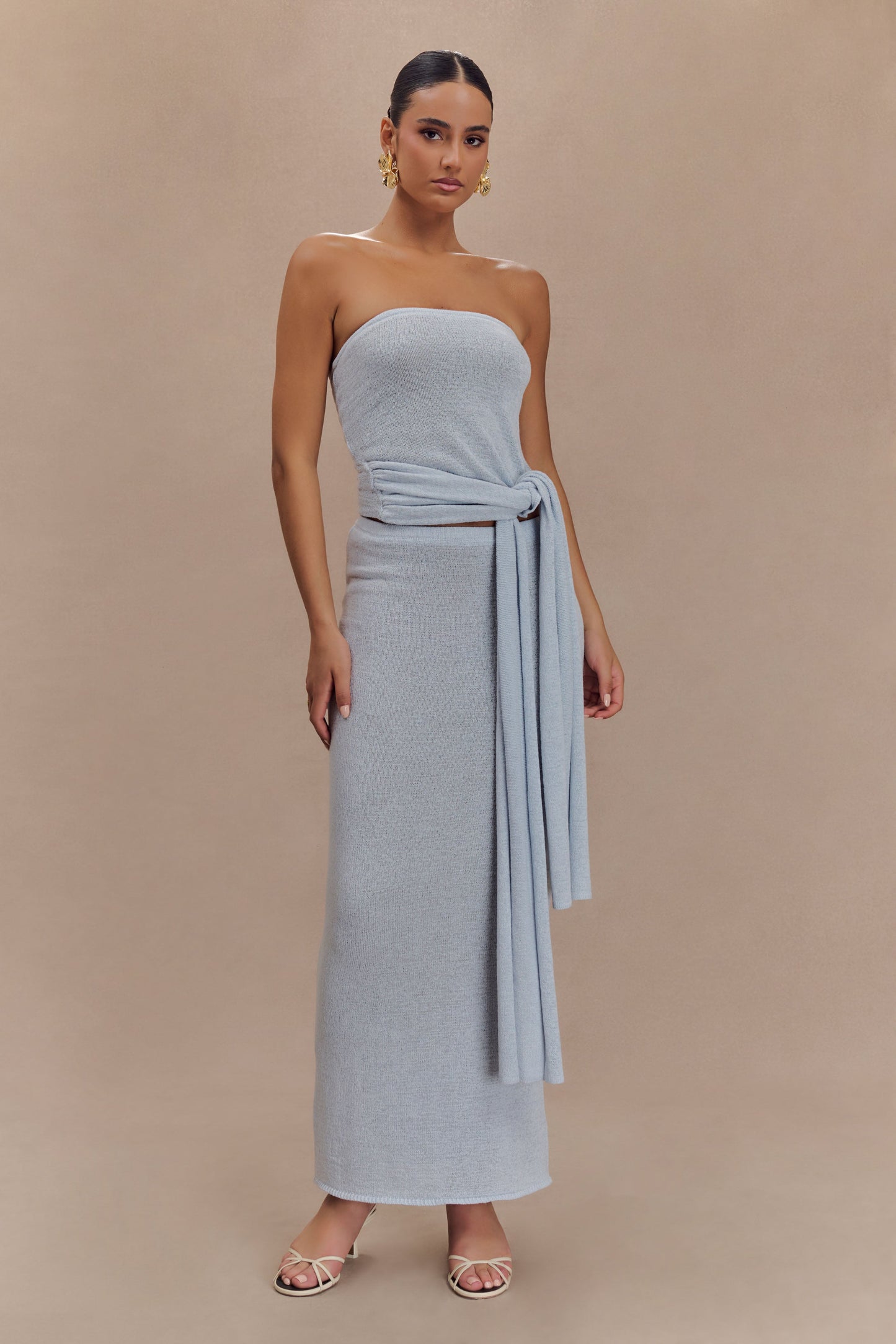 Phoebe Knit Maxi Skirt - Ice Blue