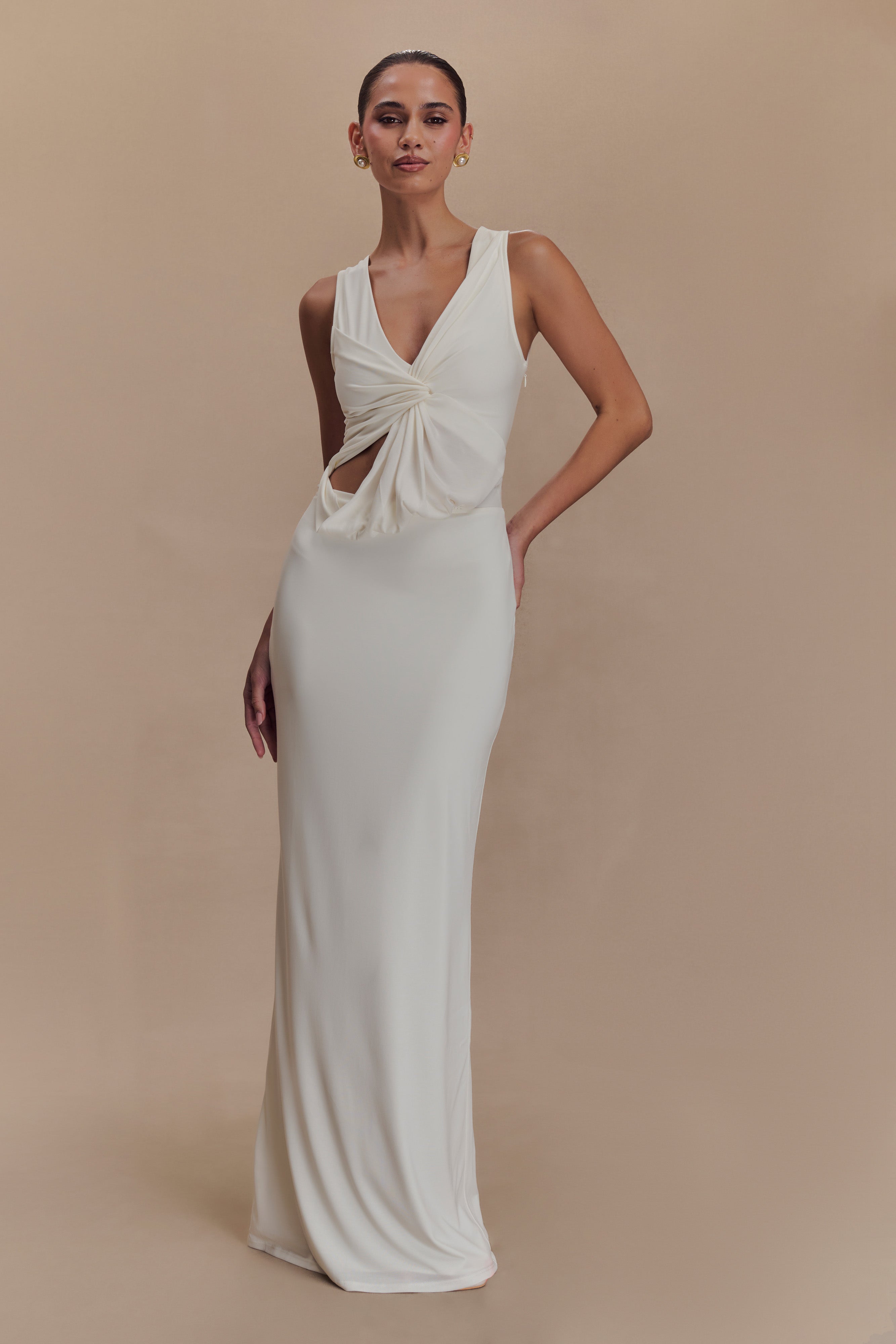 (MESHKI.US) ~ Kassidy Peached Jersey Maxi Dress