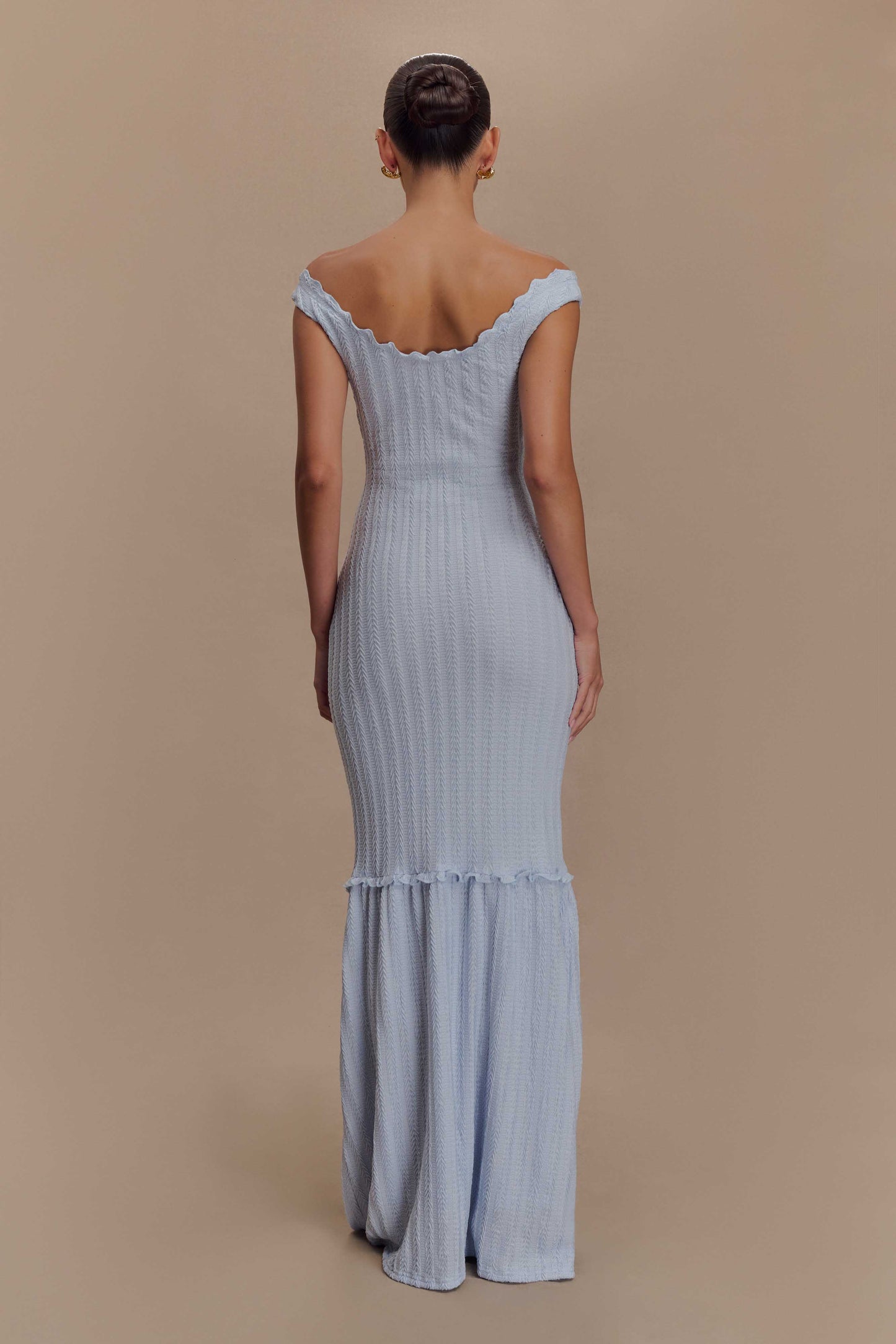 Natalie Off Shoulder Maxi Dress - Sky Blue