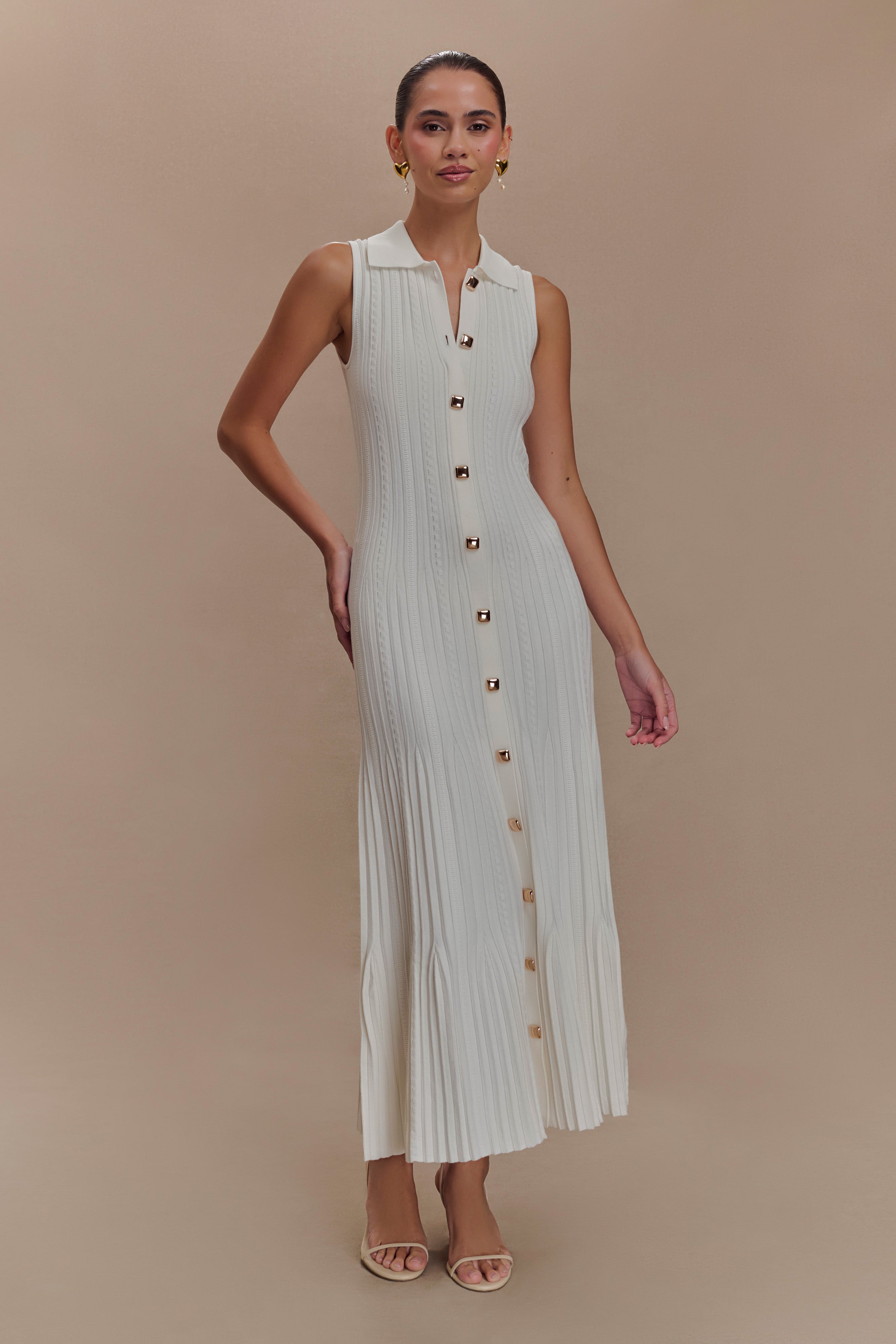 meshki white knit dress Margie Sleeveless Midi - Mini dress