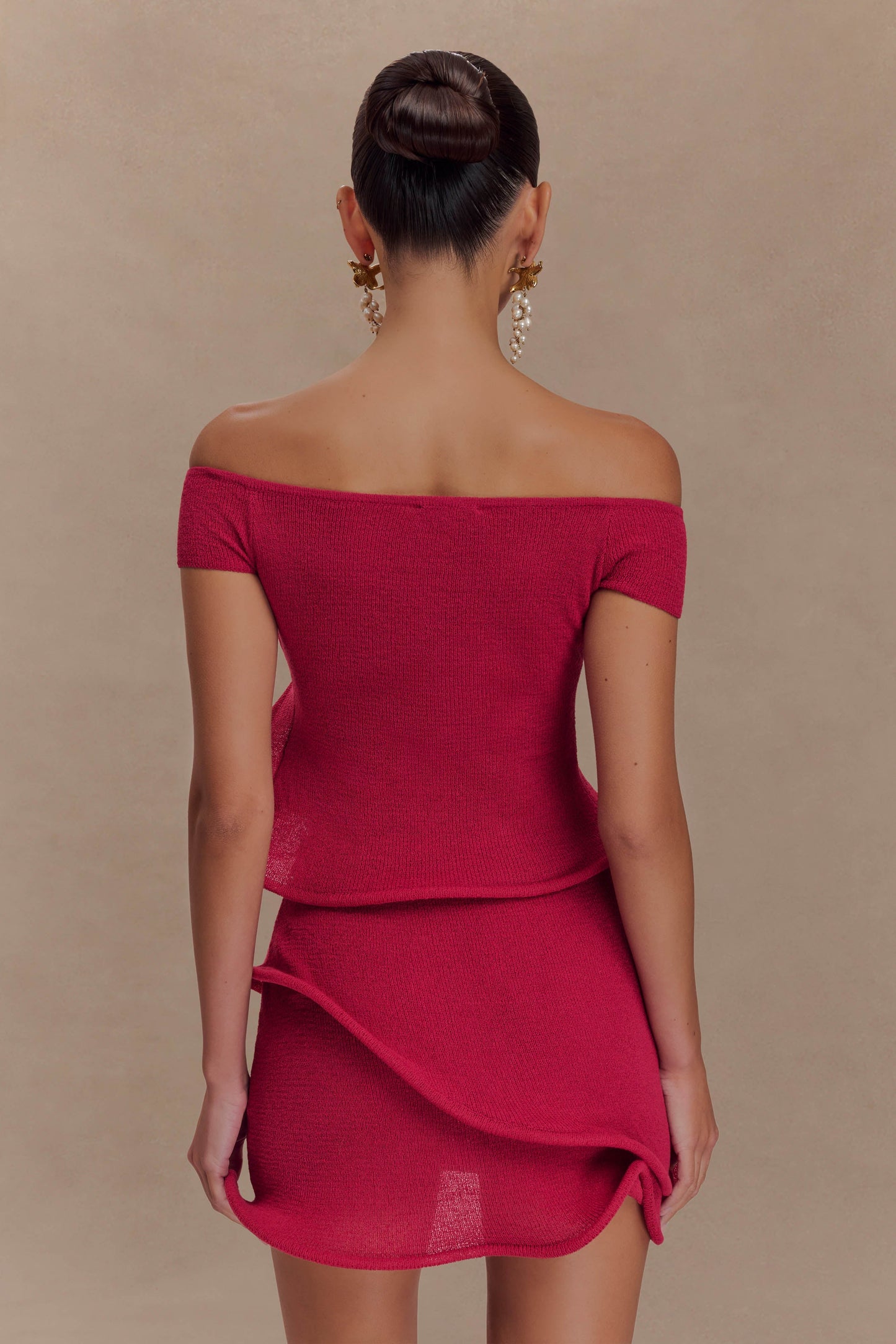 Haisley Knit Mini Skirt - Raspberry