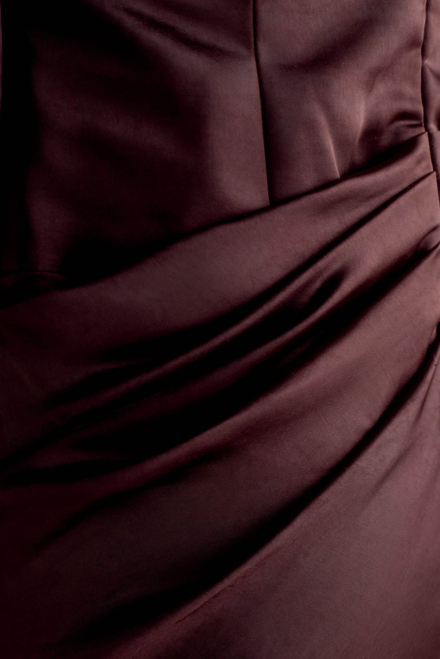 Iris Long Sleeve Satin Maxi Dress - Dark Chocolate