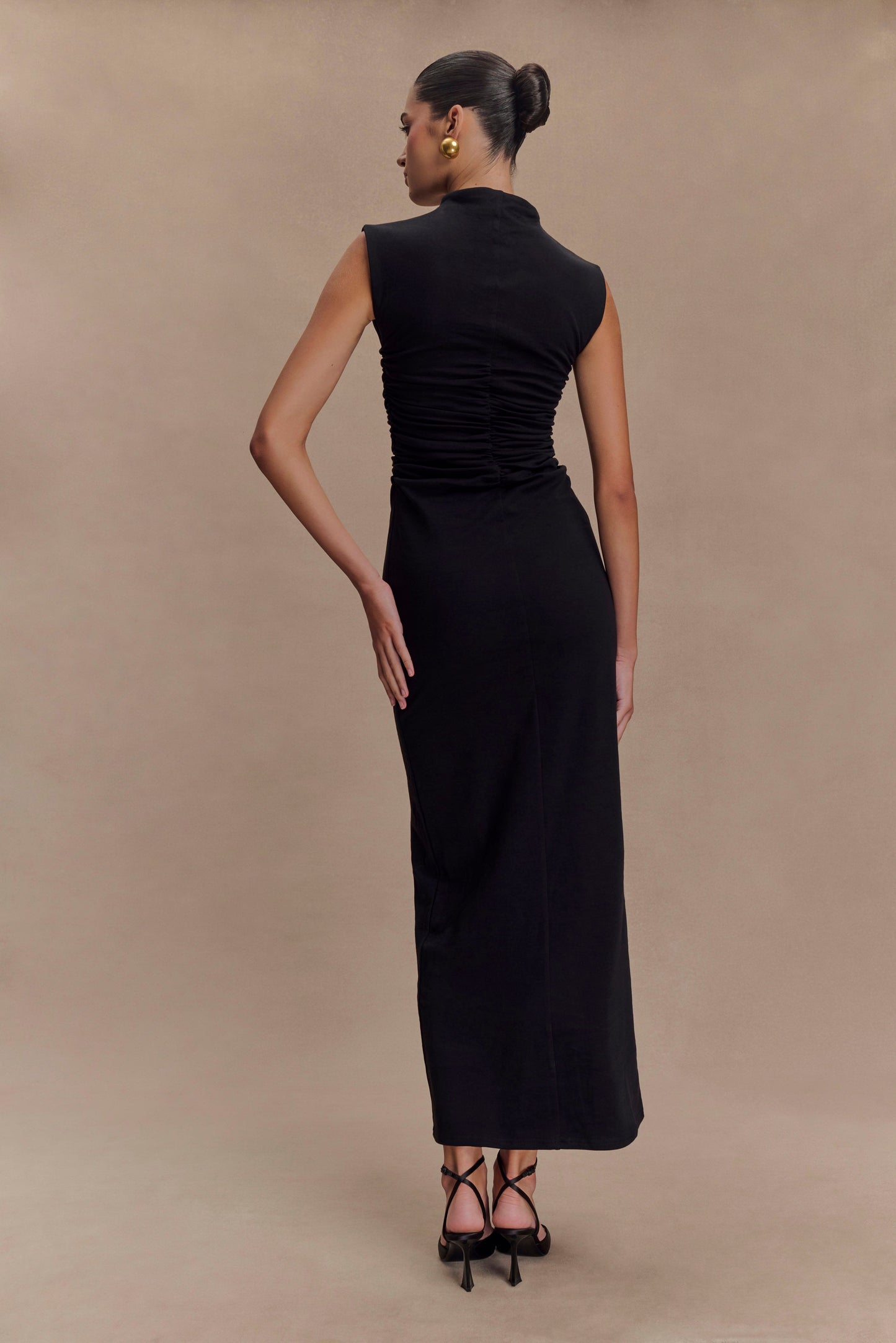 Elliot High Neck Sleeveless Maxi Dress - Black