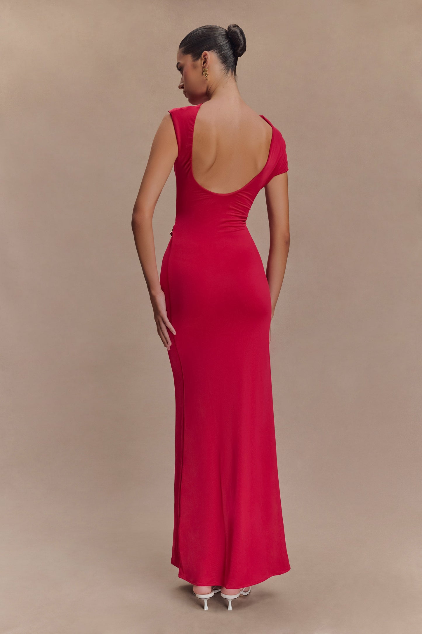 Kaida Slinky Maxi Dress With Hardware - Fuchsia Pink