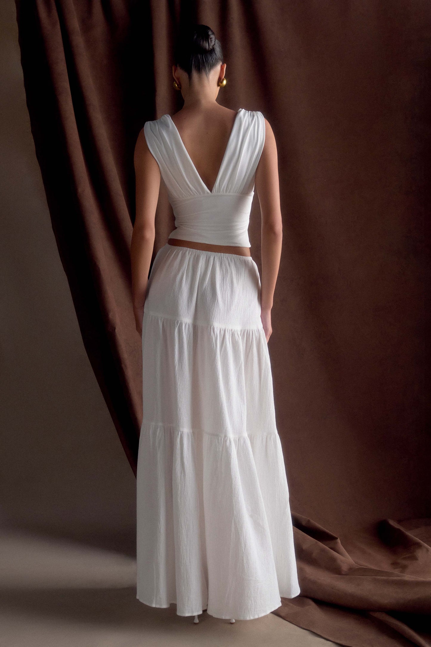 Jacinda Cotton Maxi Skirt - White