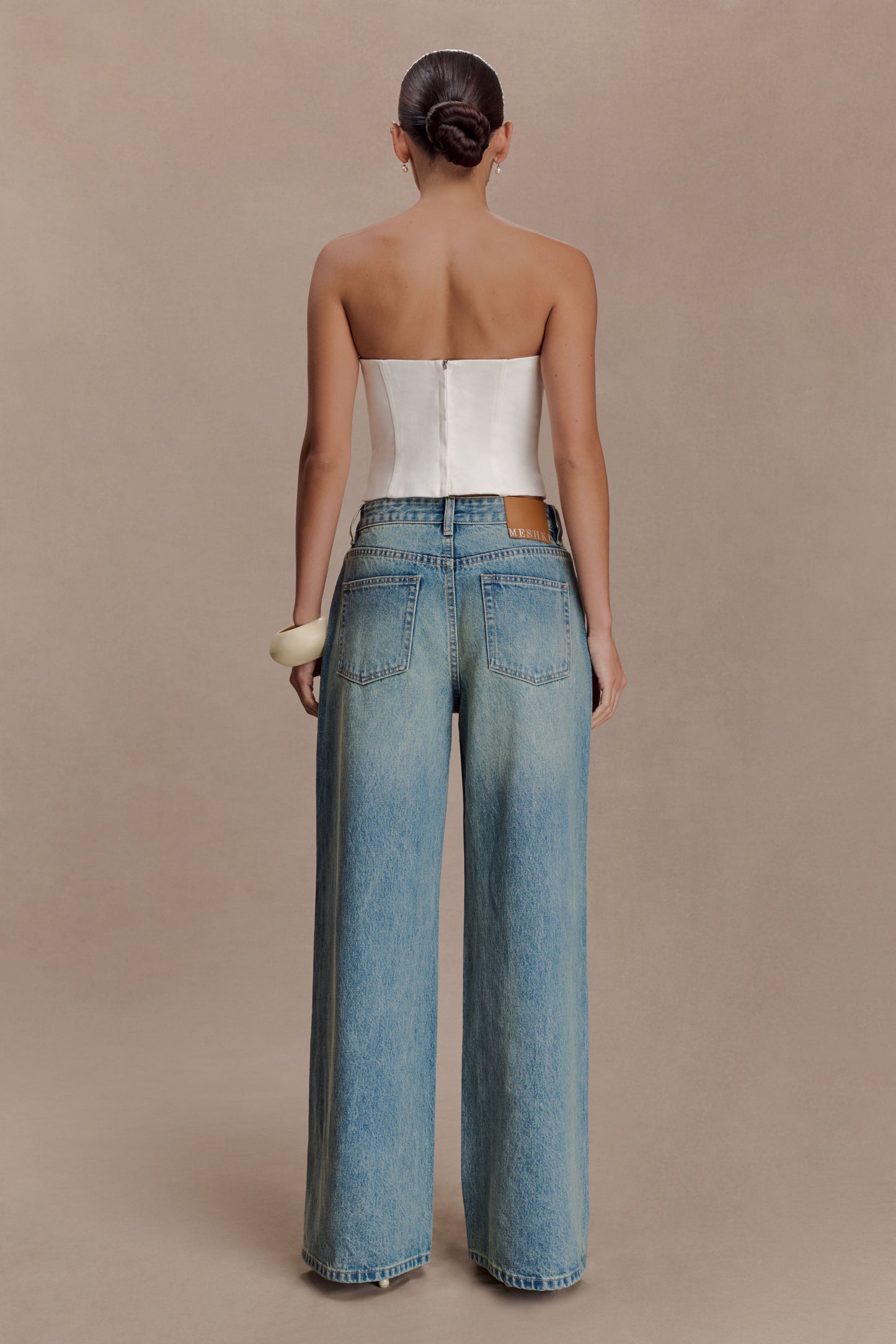Romi Mid Rise Wide Leg Jeans - Faded Mid Blue