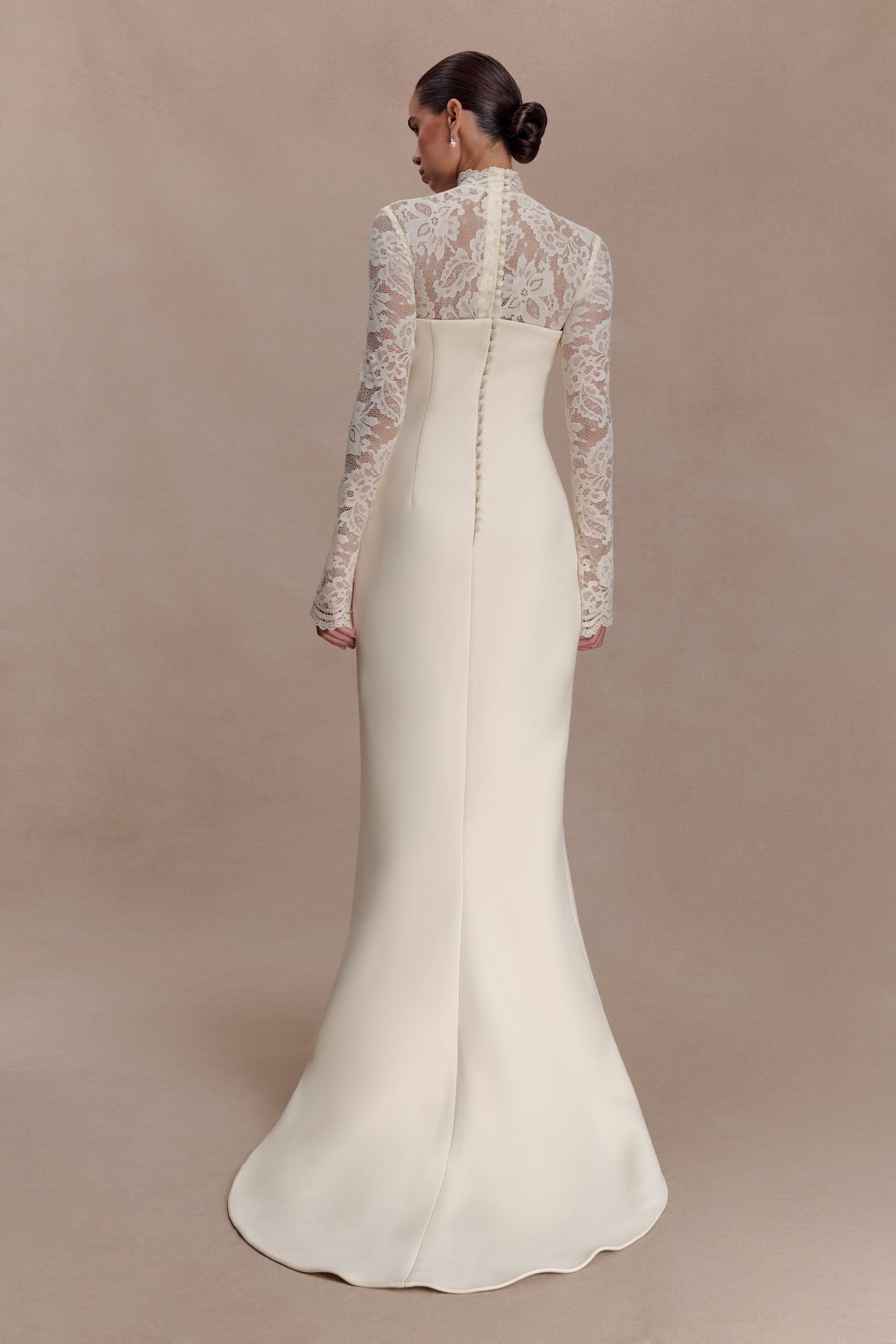 Aurelie Long Sleeve Lace Maxi Dress - Ivory