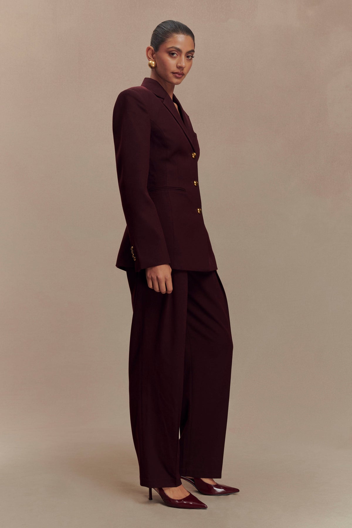 Bellamy Cinched Blazer - Mahogany