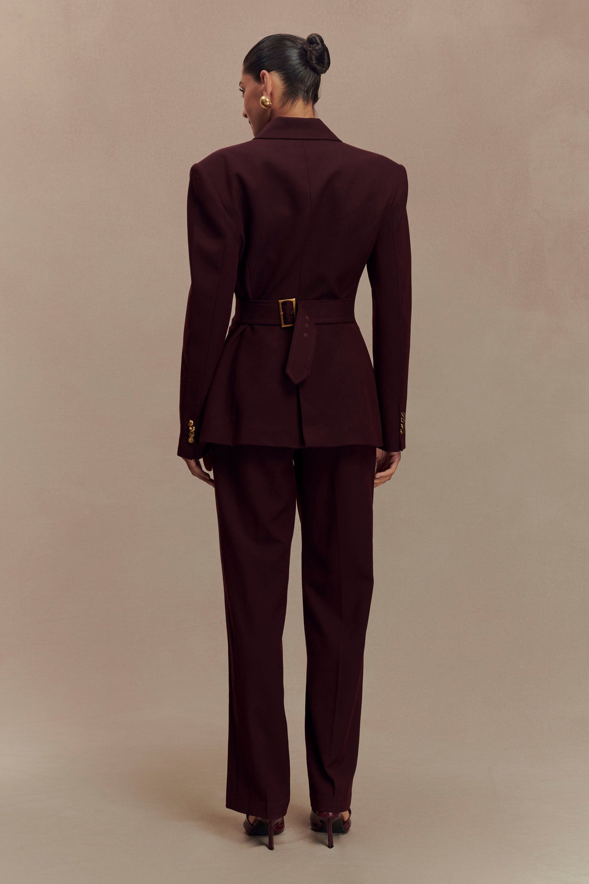 Bellamy Cinched Blazer - Mahogany