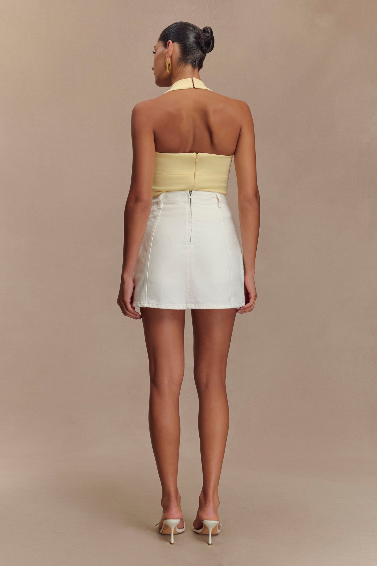 Amelita Suiting Halter Top - Pale Lemon
