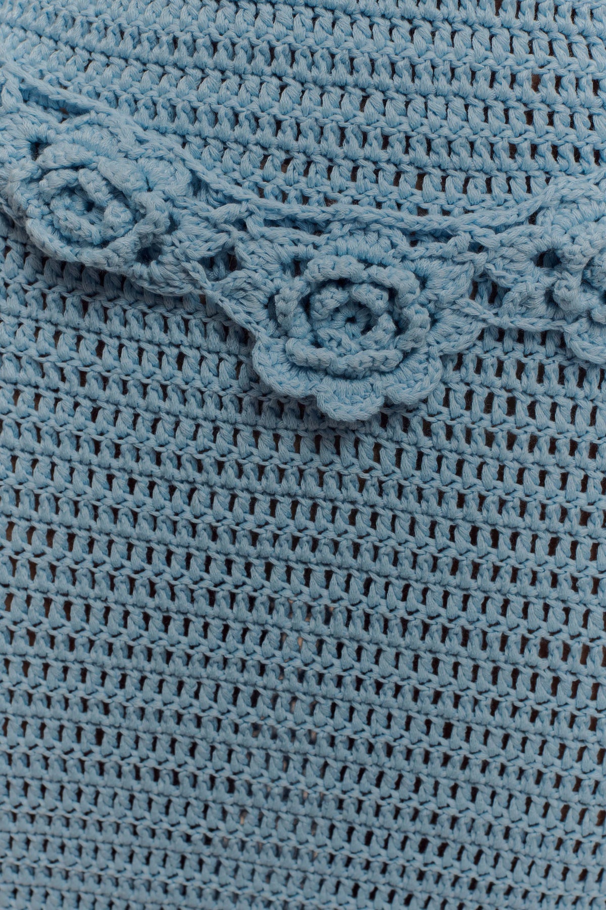 Teagan Floral Hand Crochet Midi Dress - Blue