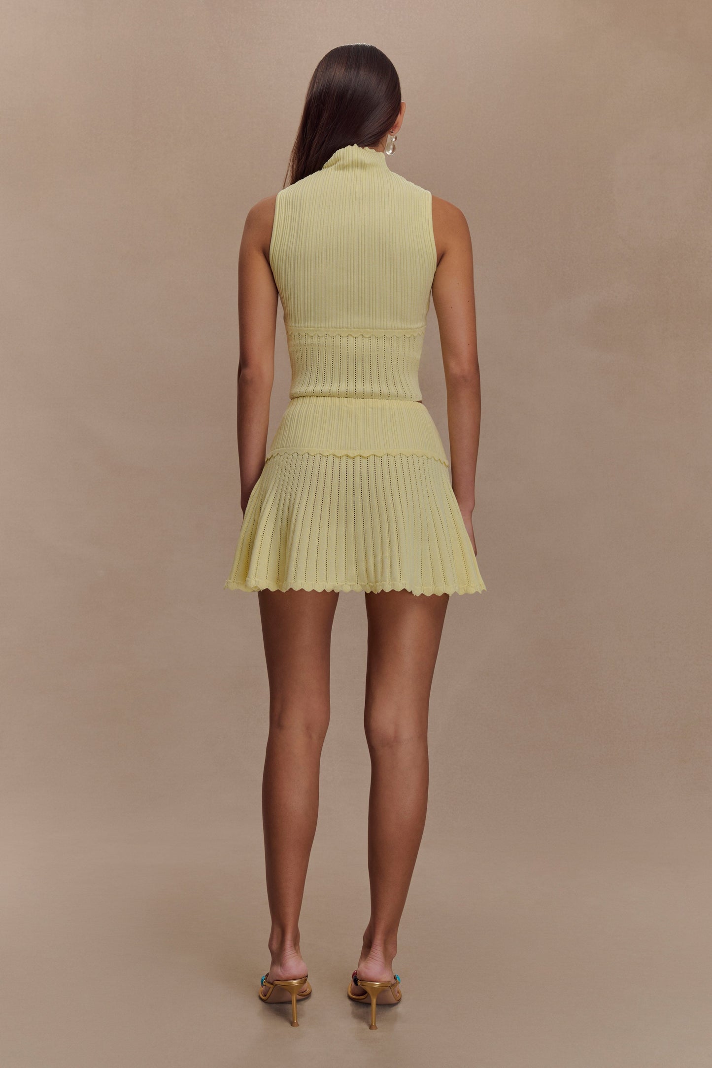 Indy Pointelle Knit Top - Lemon