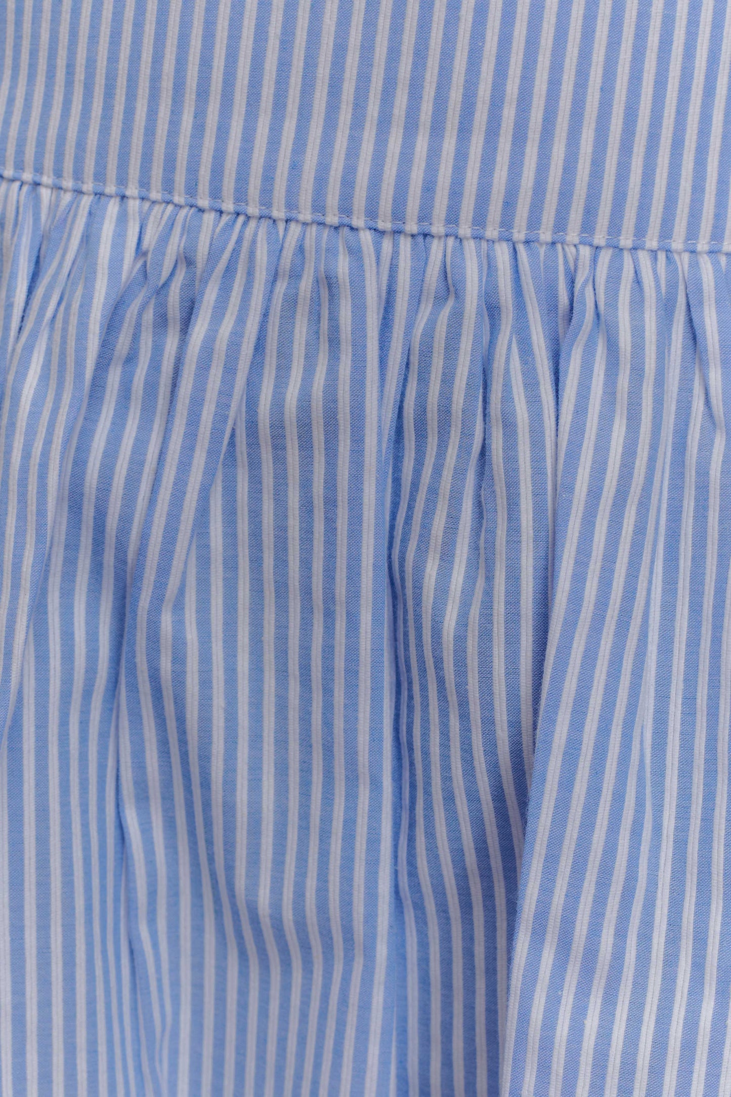 Gretel Hem Mini Skirt - Blue Pinstripe