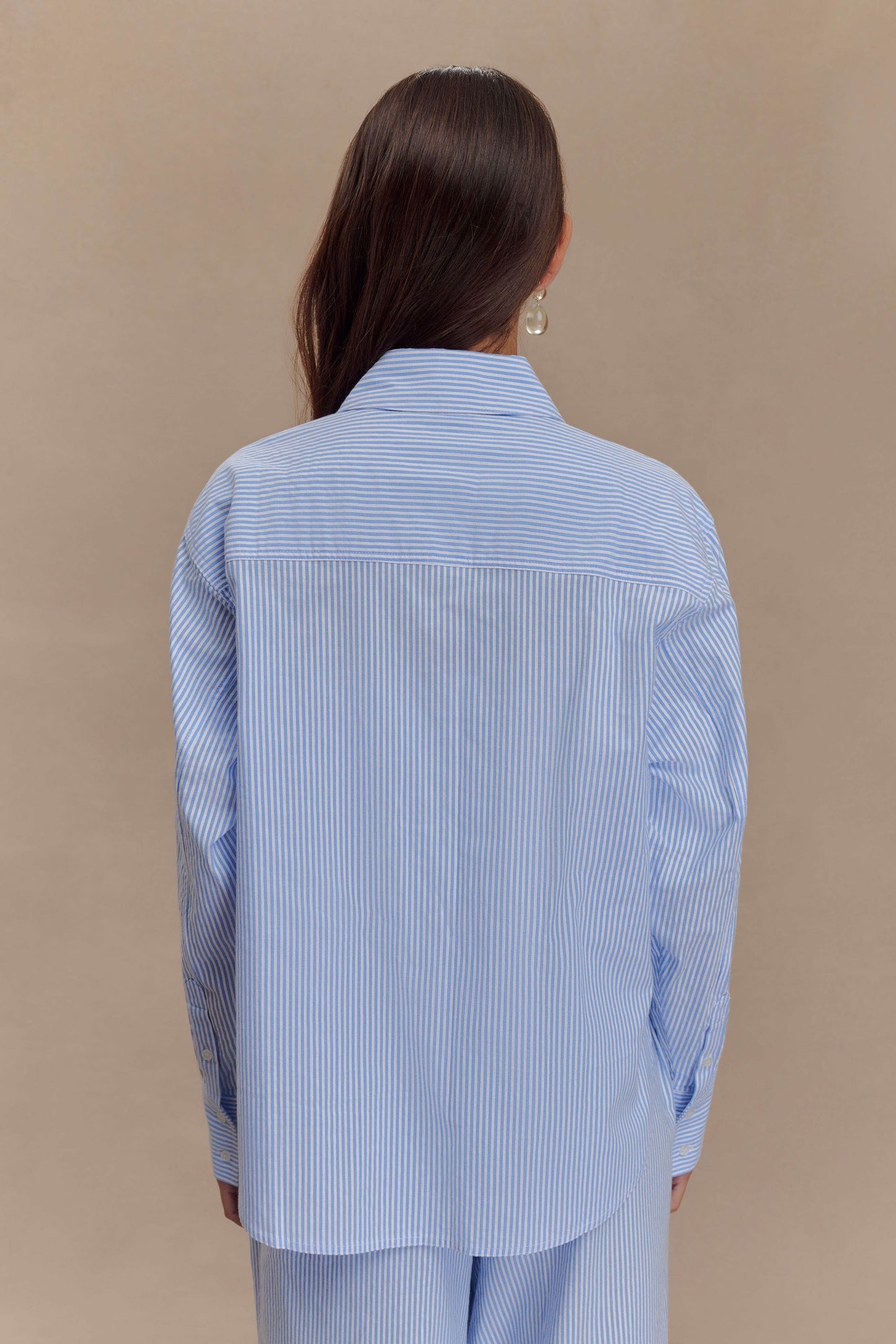 Hansen Oversized Shirt - Blue Pinstripe