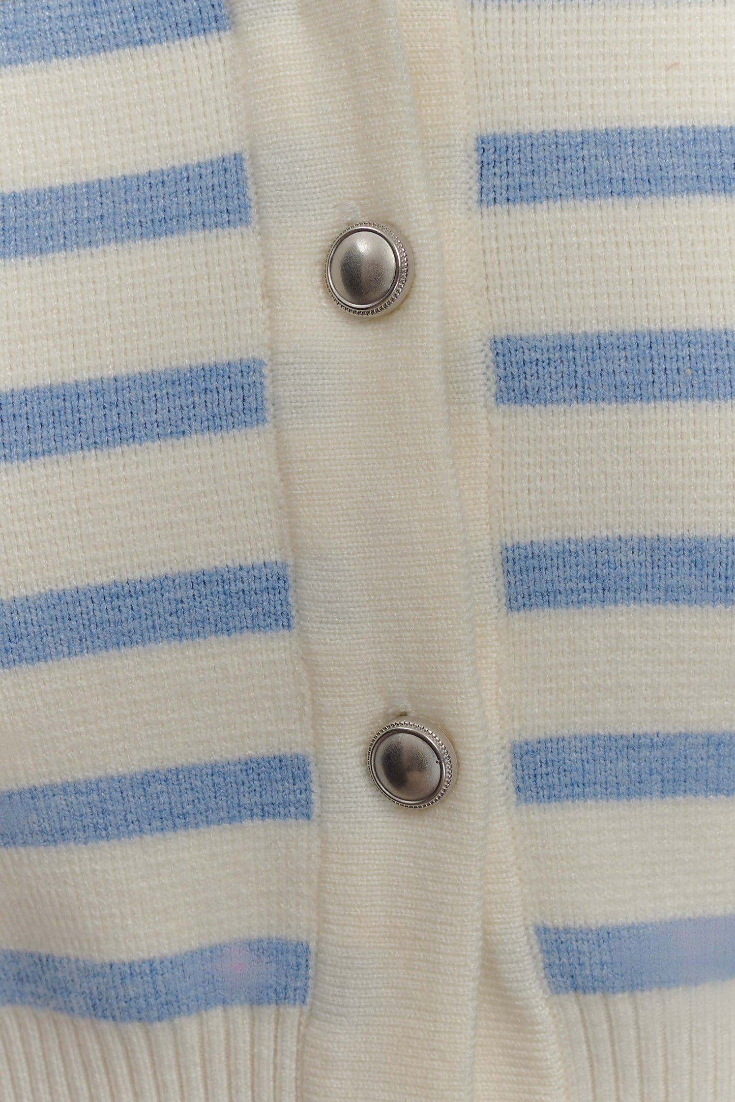 Tanner Striped Knit Cardigan - Light Blue/White