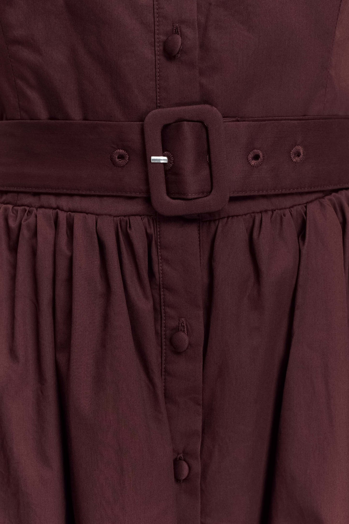 Cindy Collared Midi Dress - Chocolate