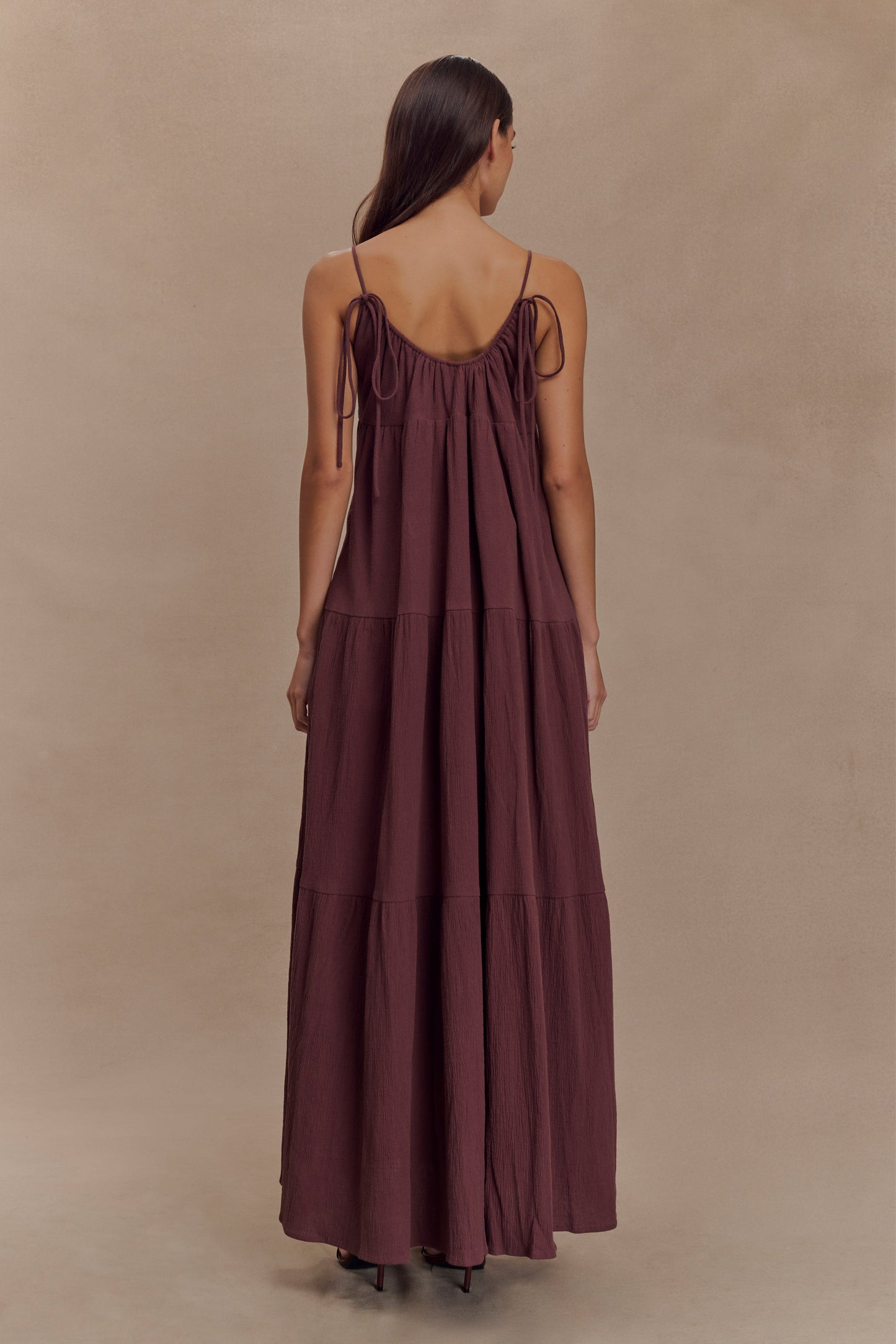 Lenny Front Tie Top - Chocolate