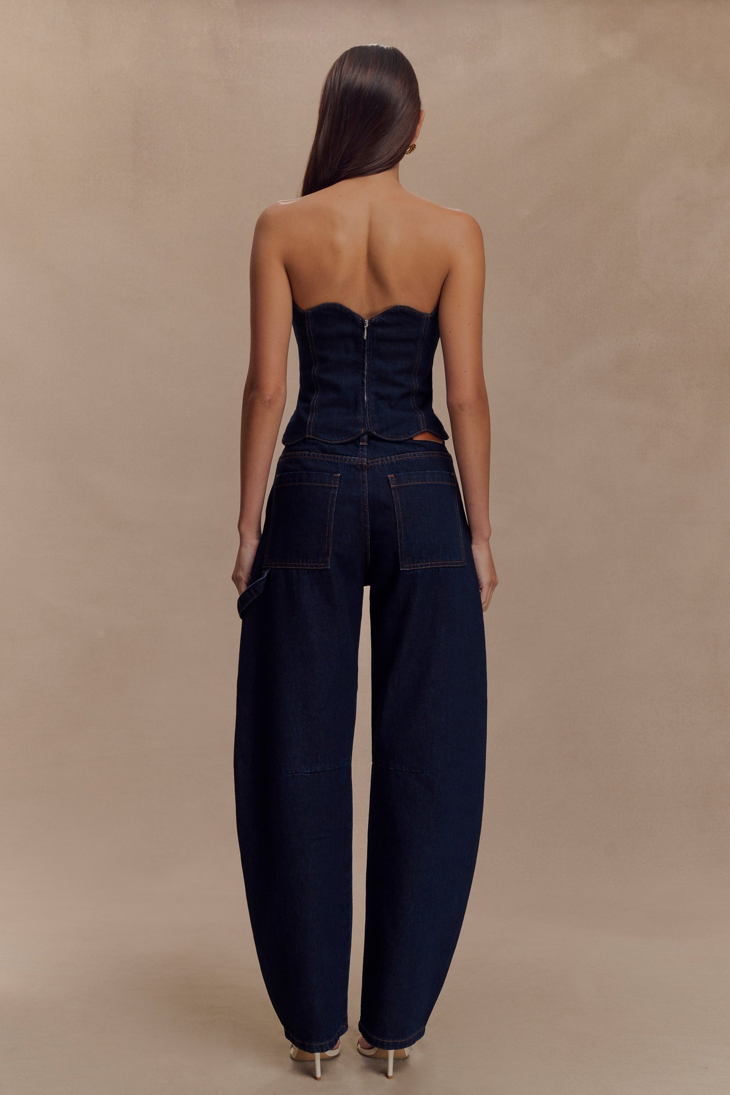 Renata Barrel Denim Jeans - Indigo Blue
