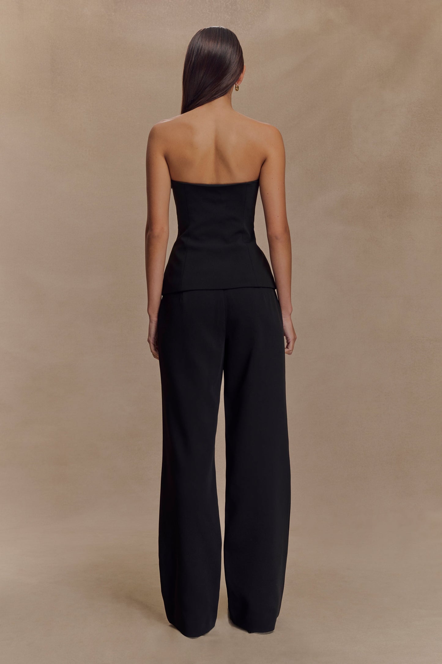 Lindie Strapless Suiting Top - Black