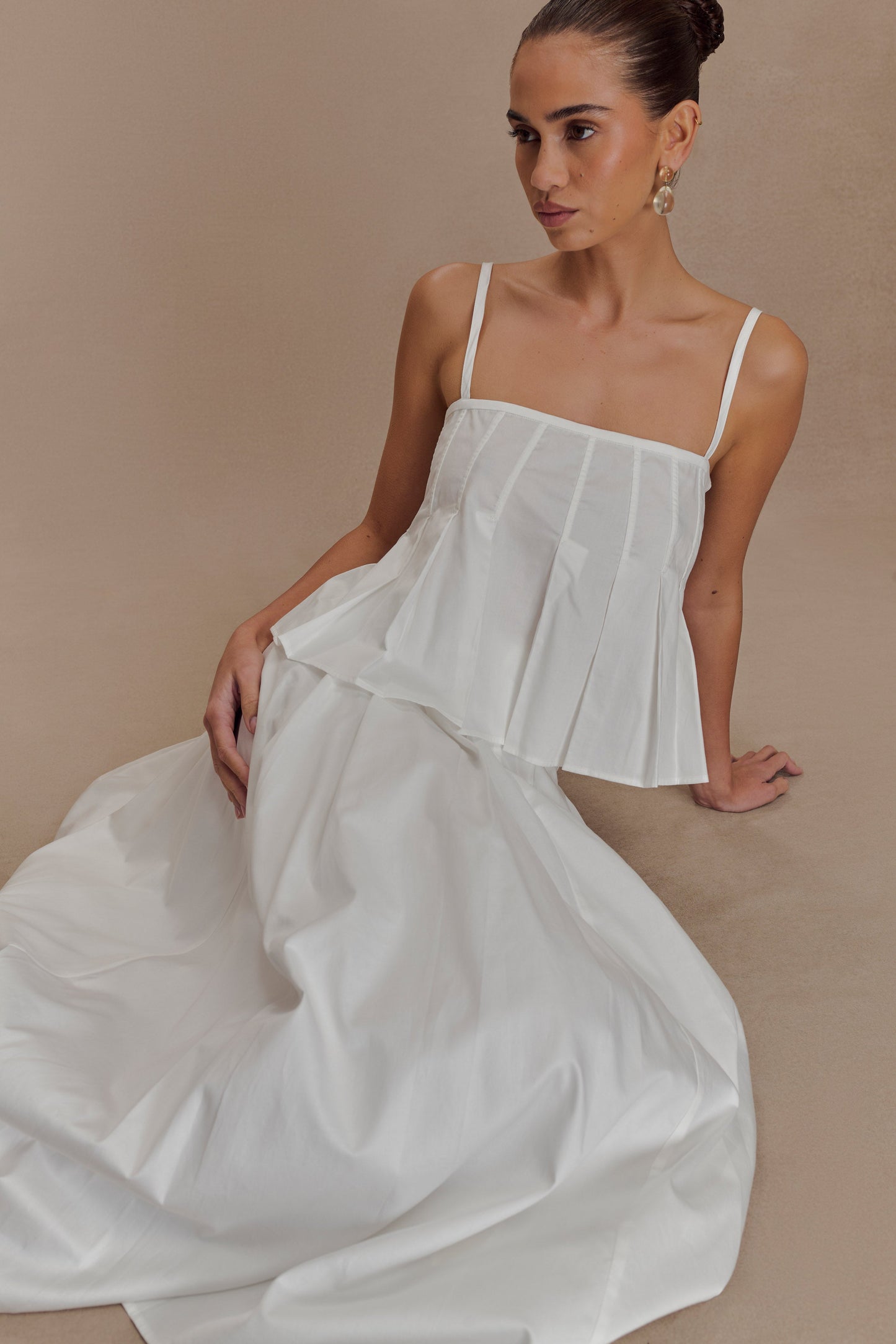 Mae A-Line Midi Skirt - White