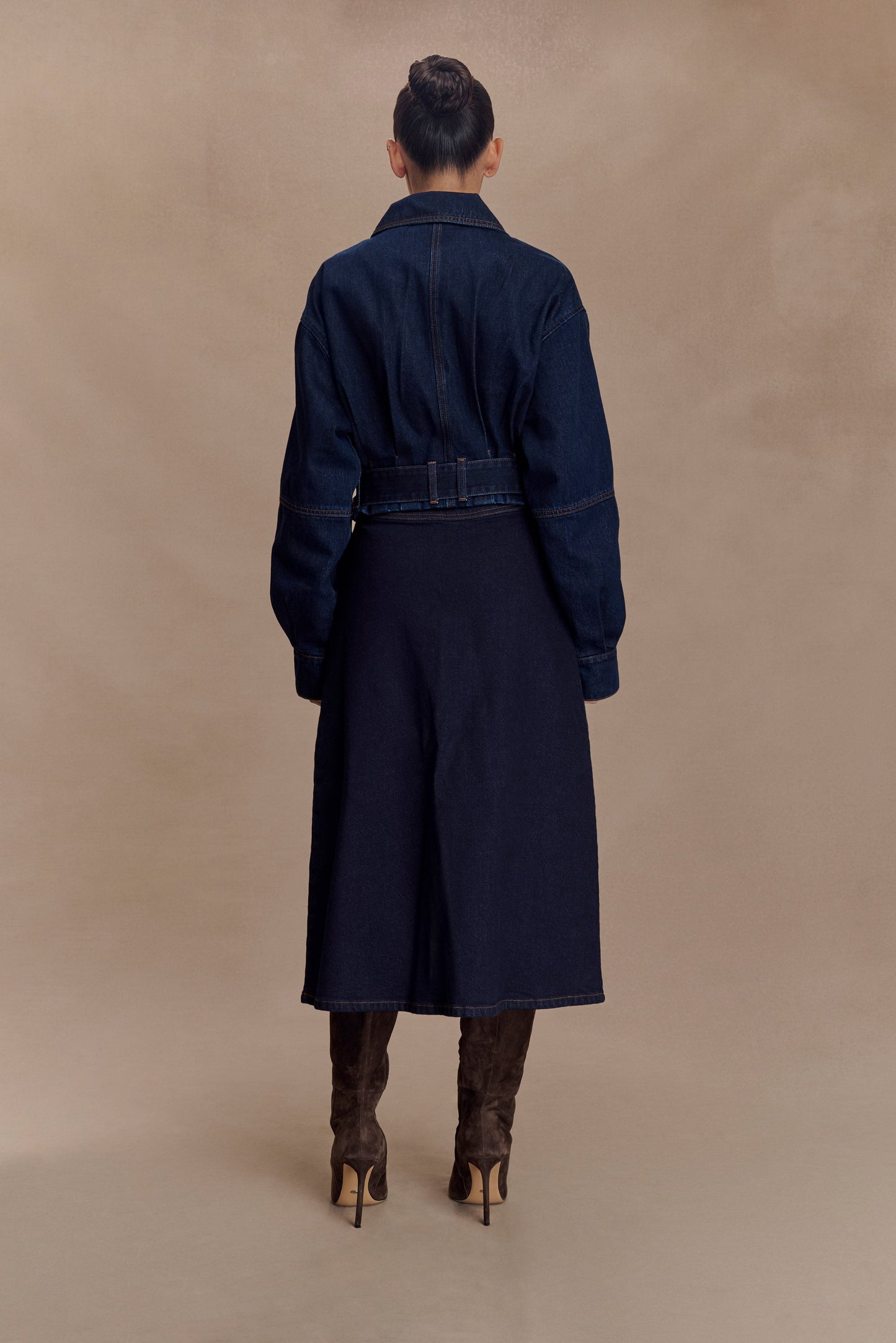 Fallon Cropped Denim Jacket - Indigo Blue