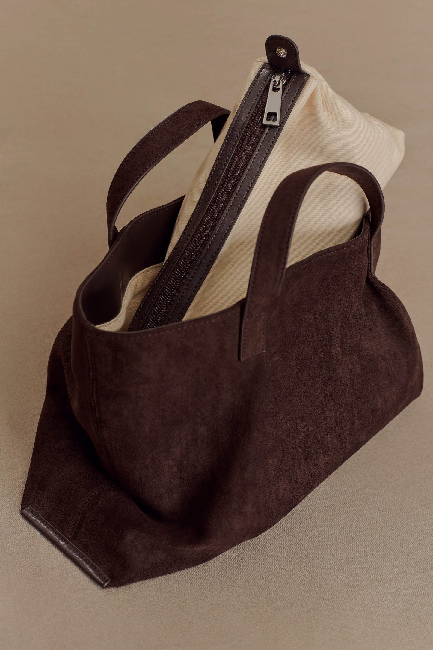 Baylor Faux Suede Bag - Chocolate