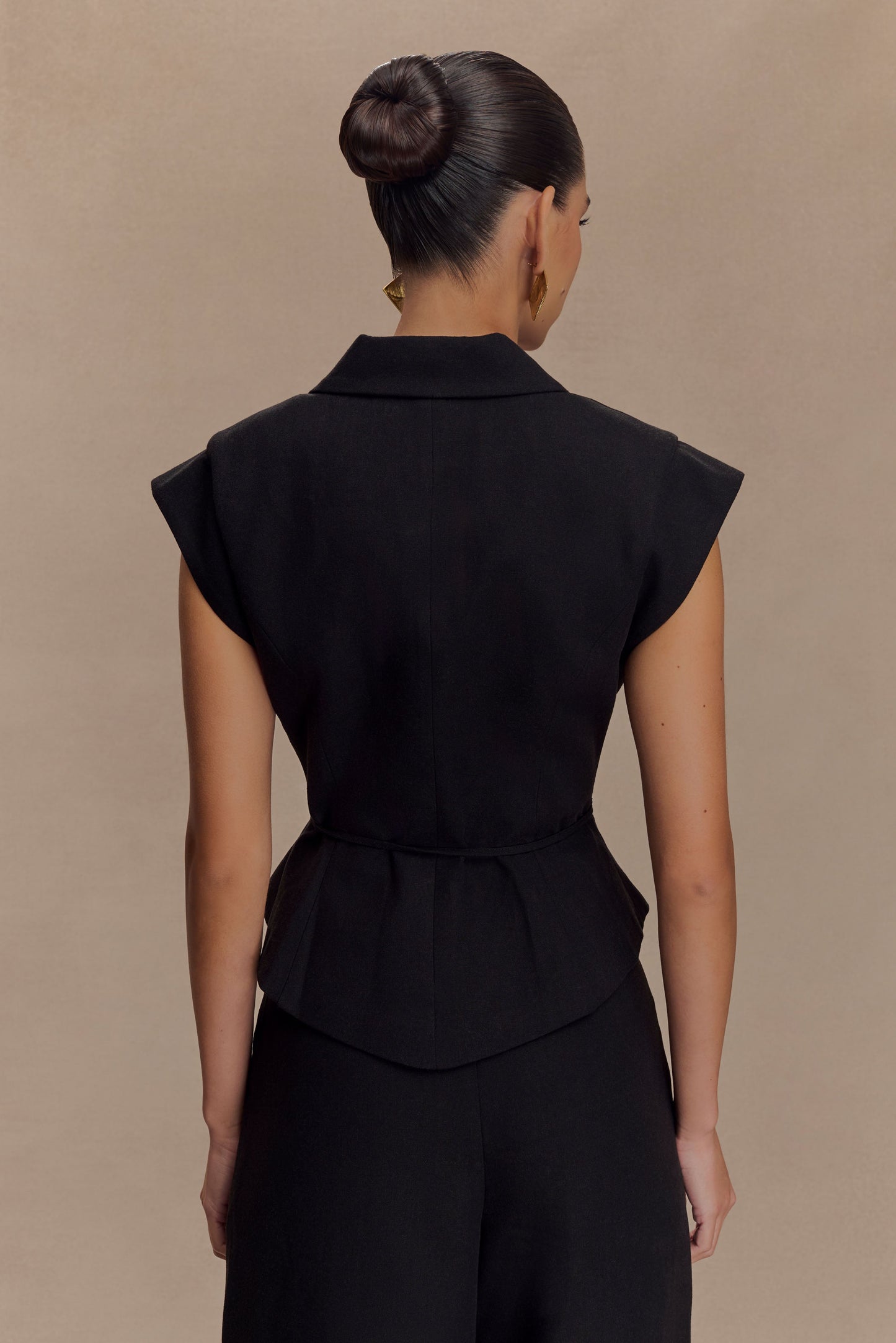 Andina Shortsleeve Linen Top - Black