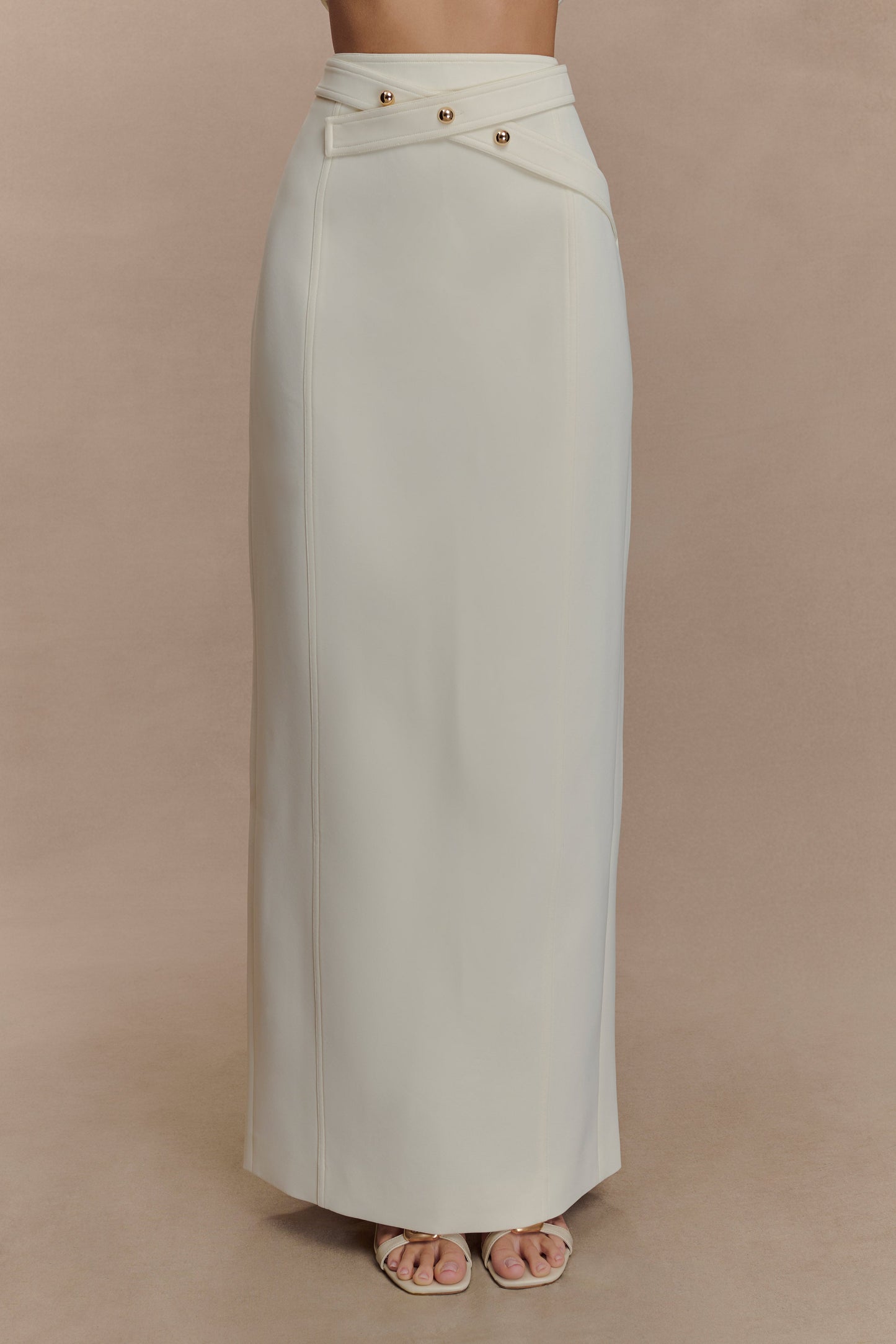 Angelie Suiting Maxi Skirt - Ivory