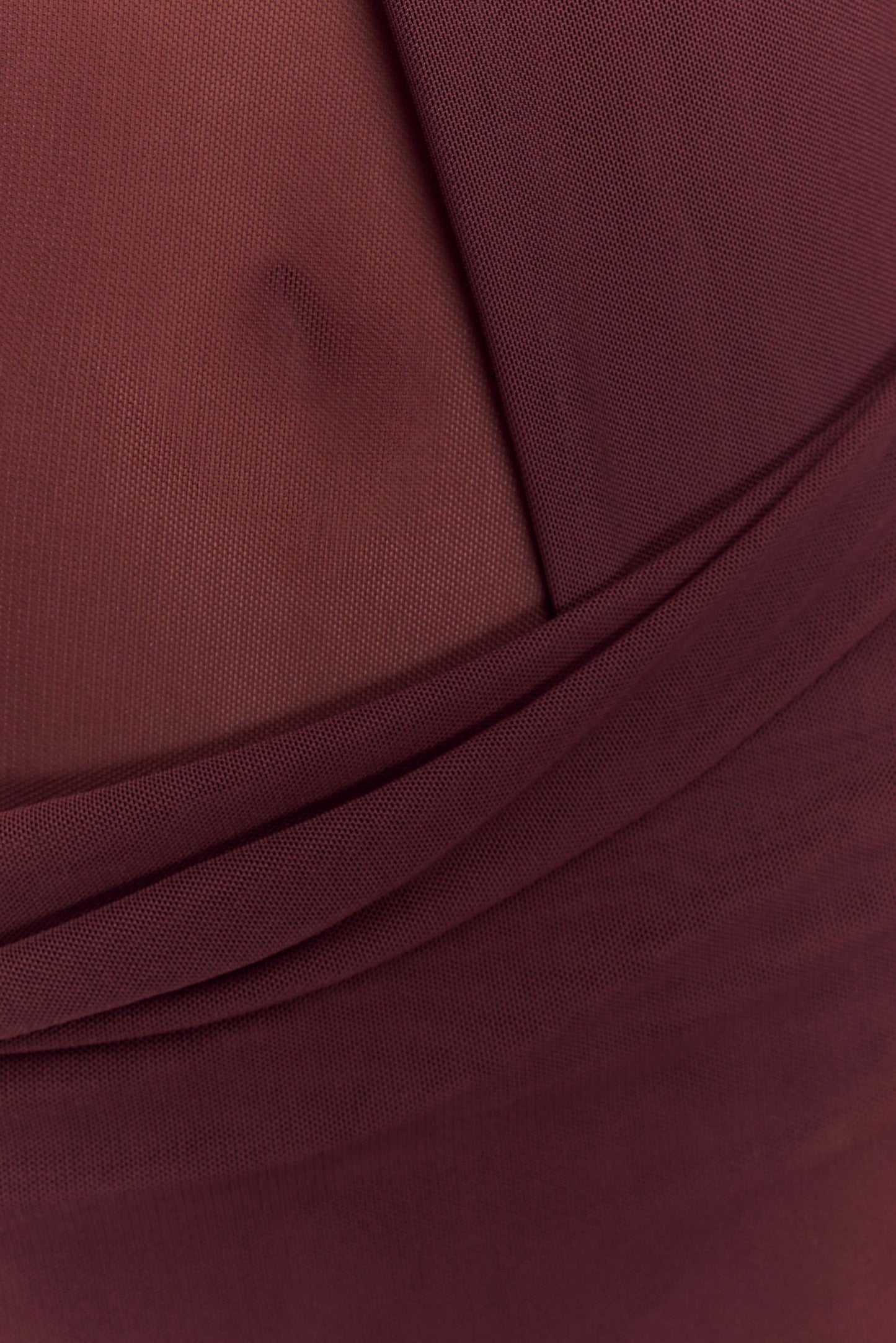 Edwina Knotted Mesh Maxi Dress - Mahogany