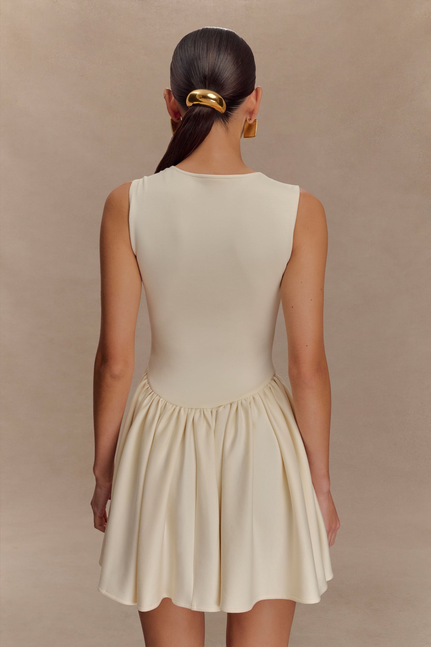 Sharon Scuba Jersey Mini Dress - Ivory